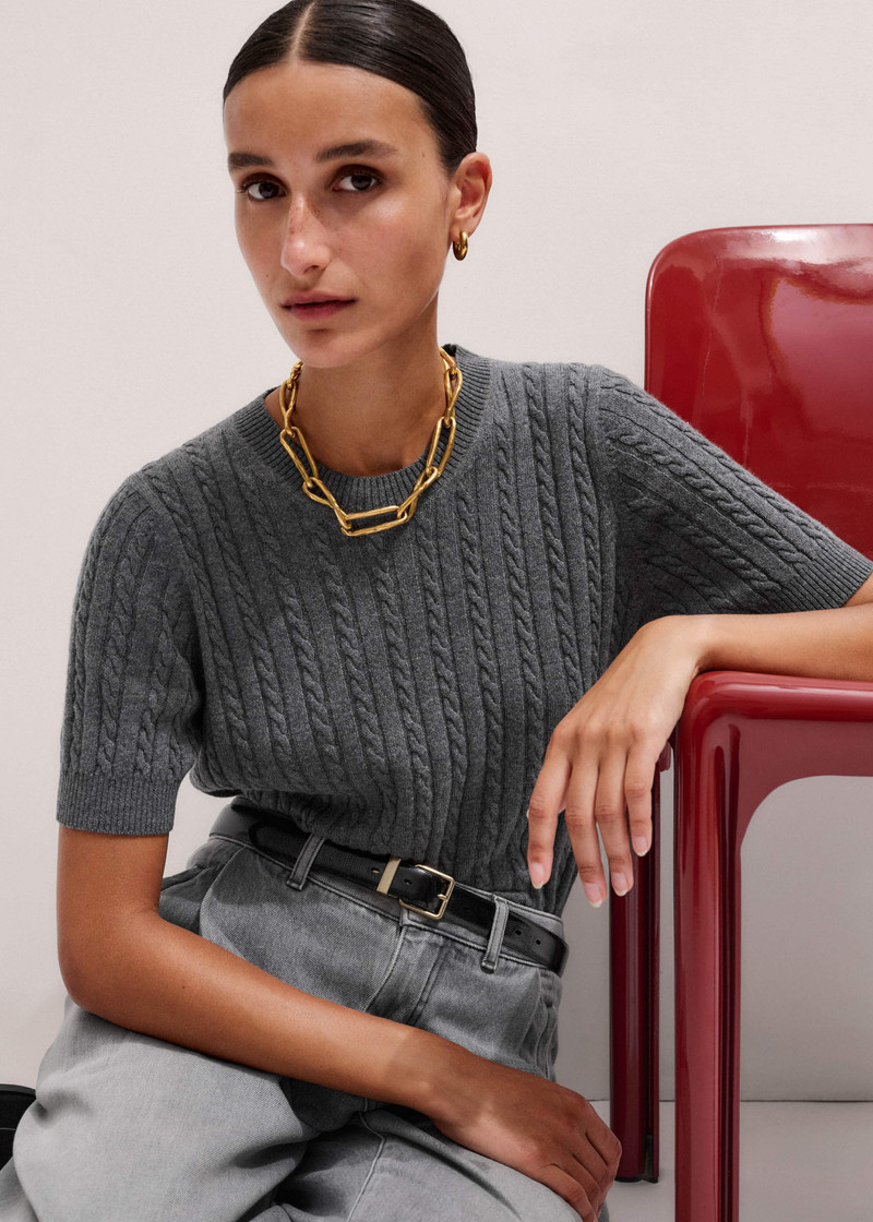 Micro Cable Knit Tee 1