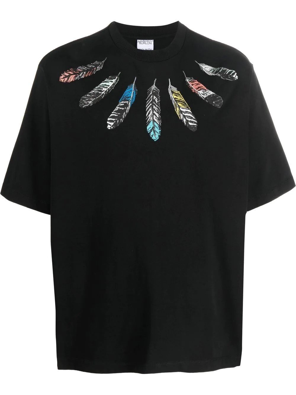 feather-print T-shirt - 1