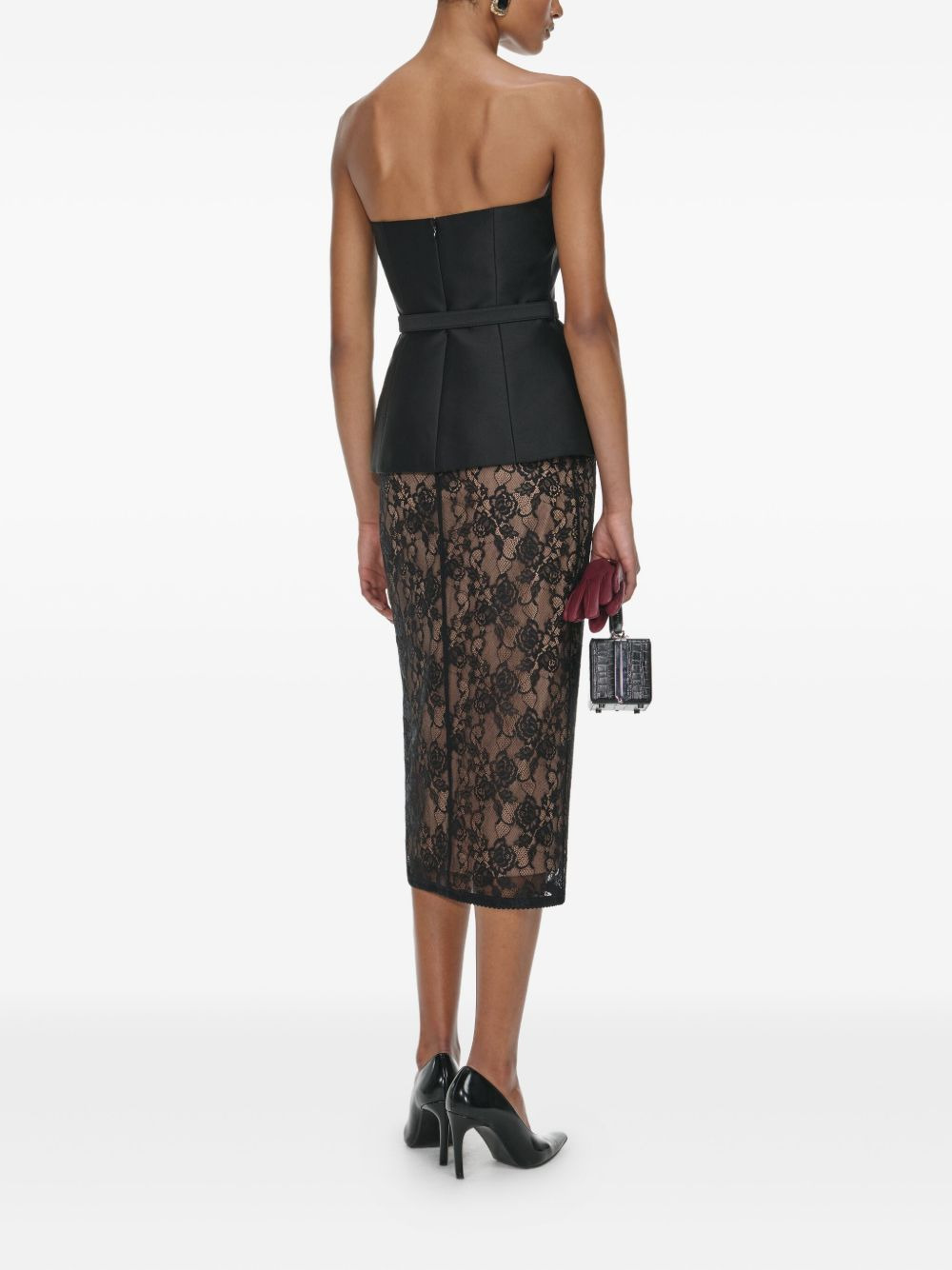 floral lace midi skirt - 3