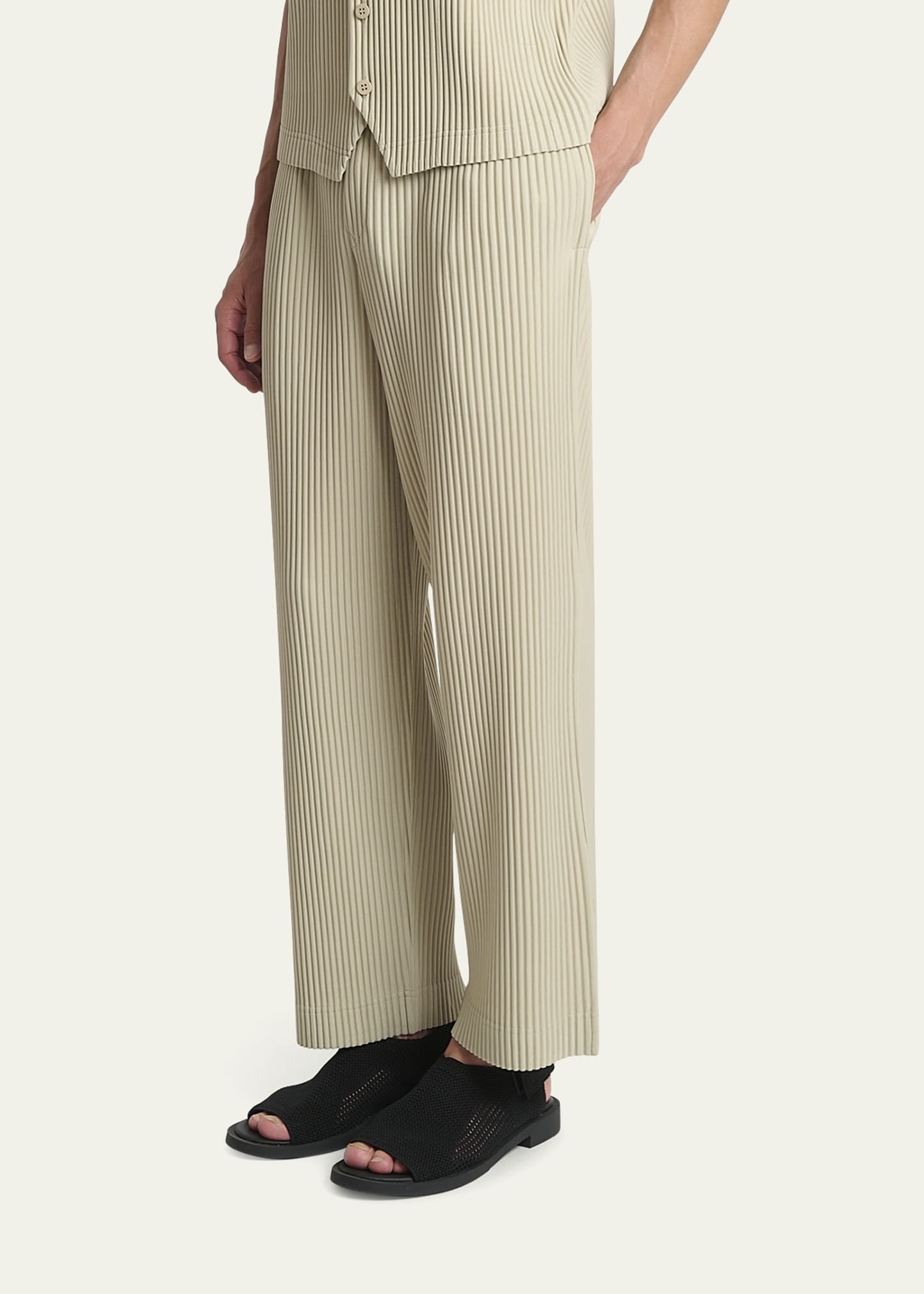 Men's Tailored Pleats Straight-Leg Pants - 4
