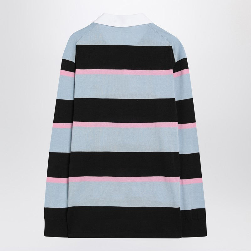 Prada Striped Polo In Silk And Cotton Men - 2