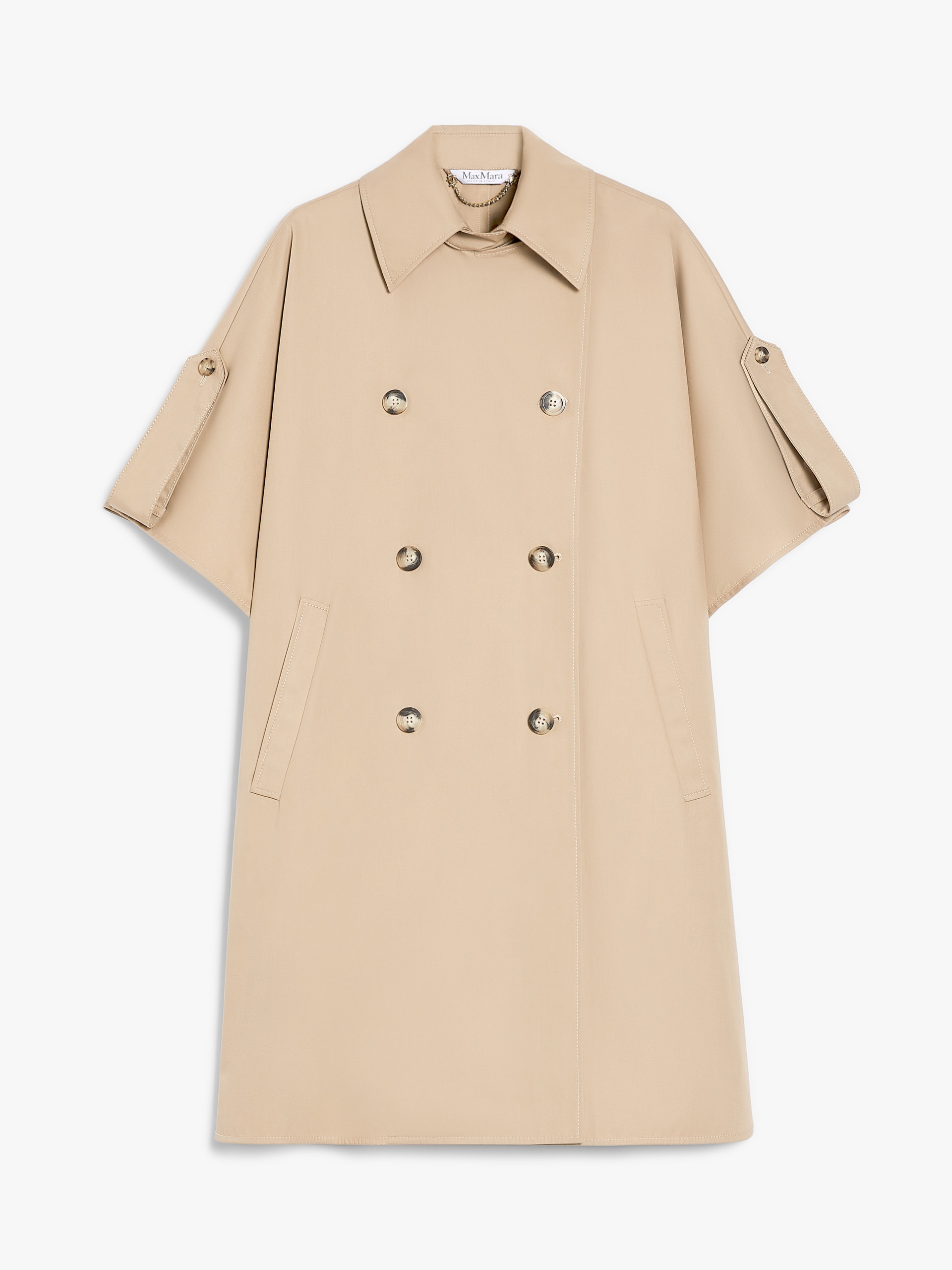 FINEZZA Double-breasted water-repellent cotton cape - 1
