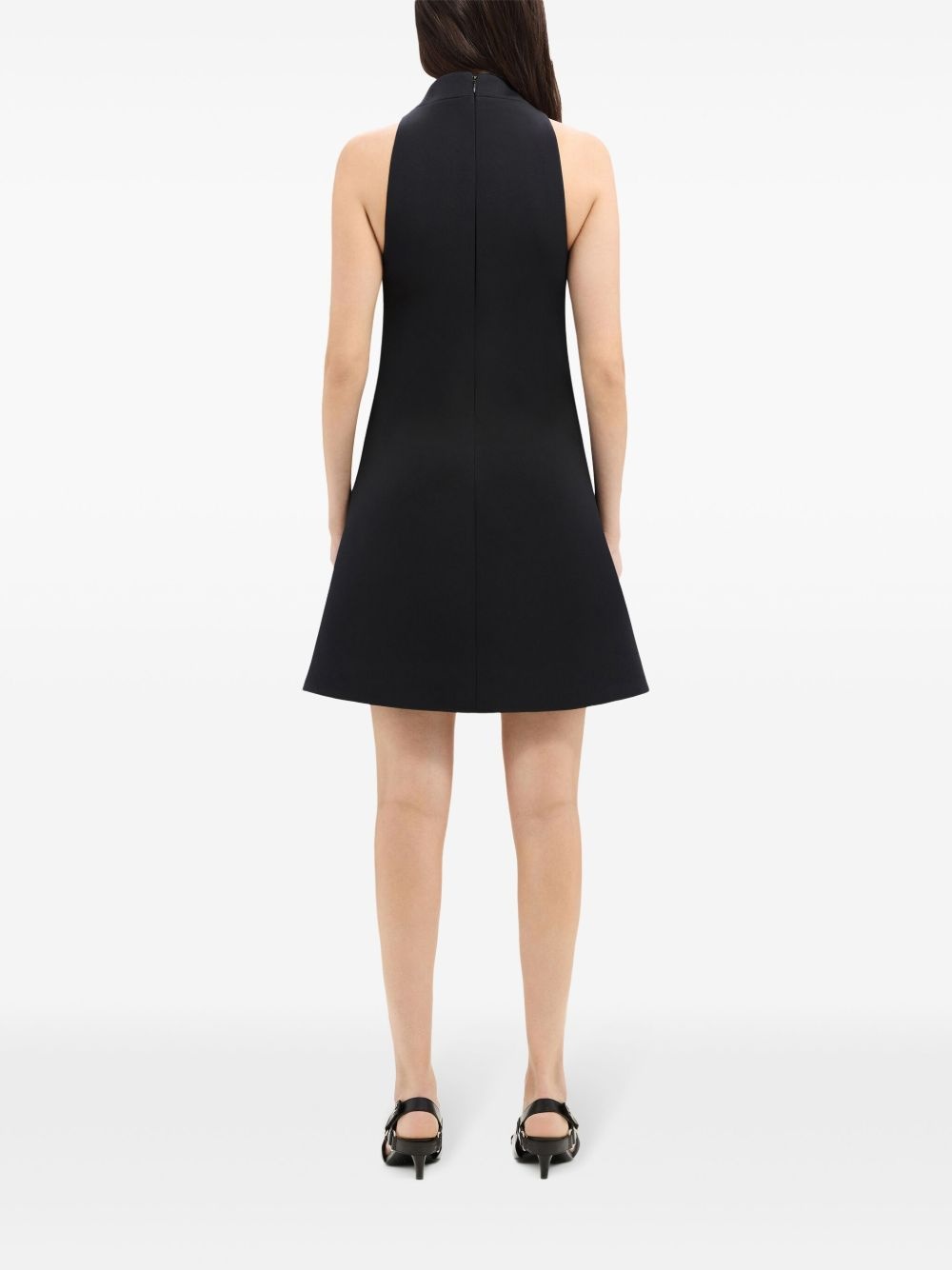 sleeveless twill A-line dress - 4