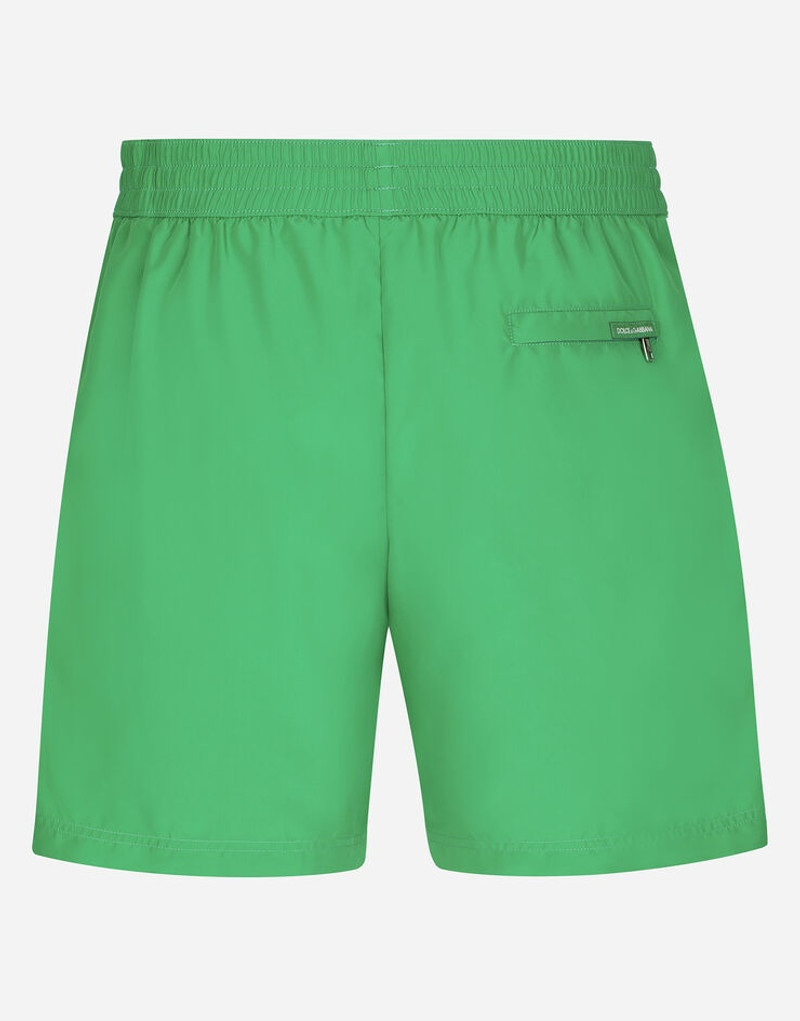 Mid-length swim trunks with DG logo band 3