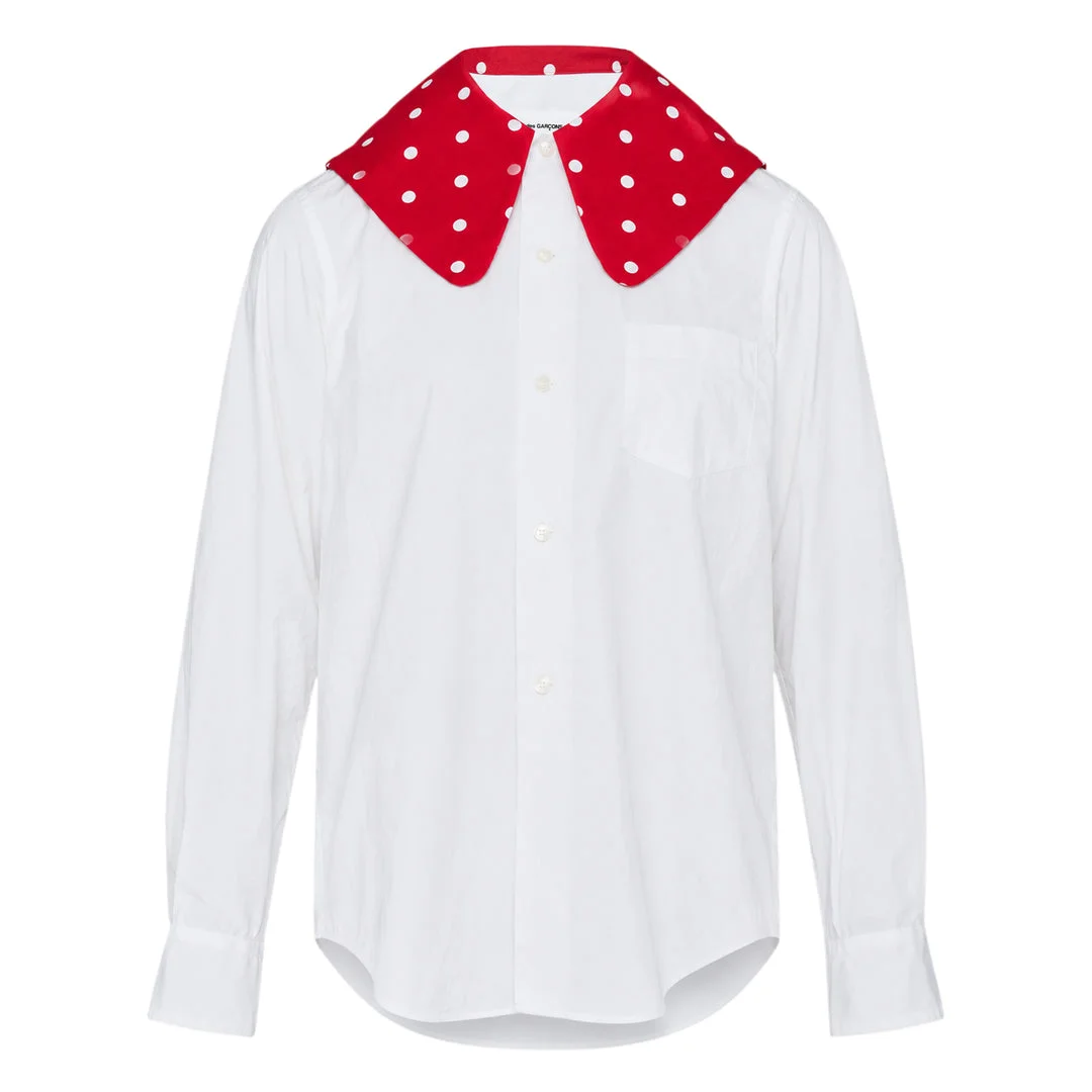 Polka Dot Collar Blouse - 1
