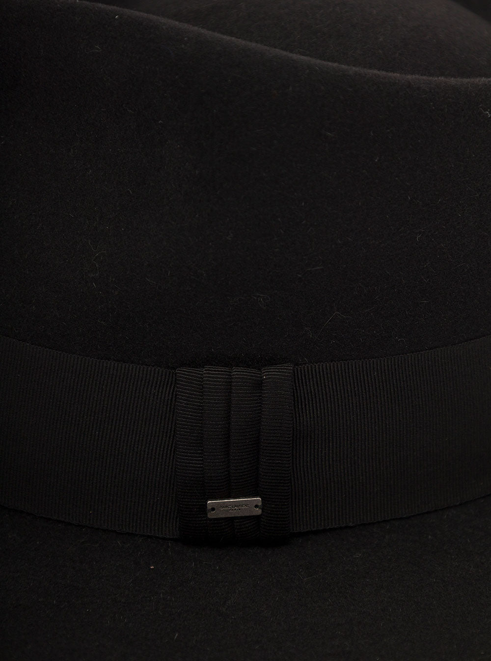 Saint Laurent Women Black Fedora Hat With Engraved Logo In Felt Woman - 3