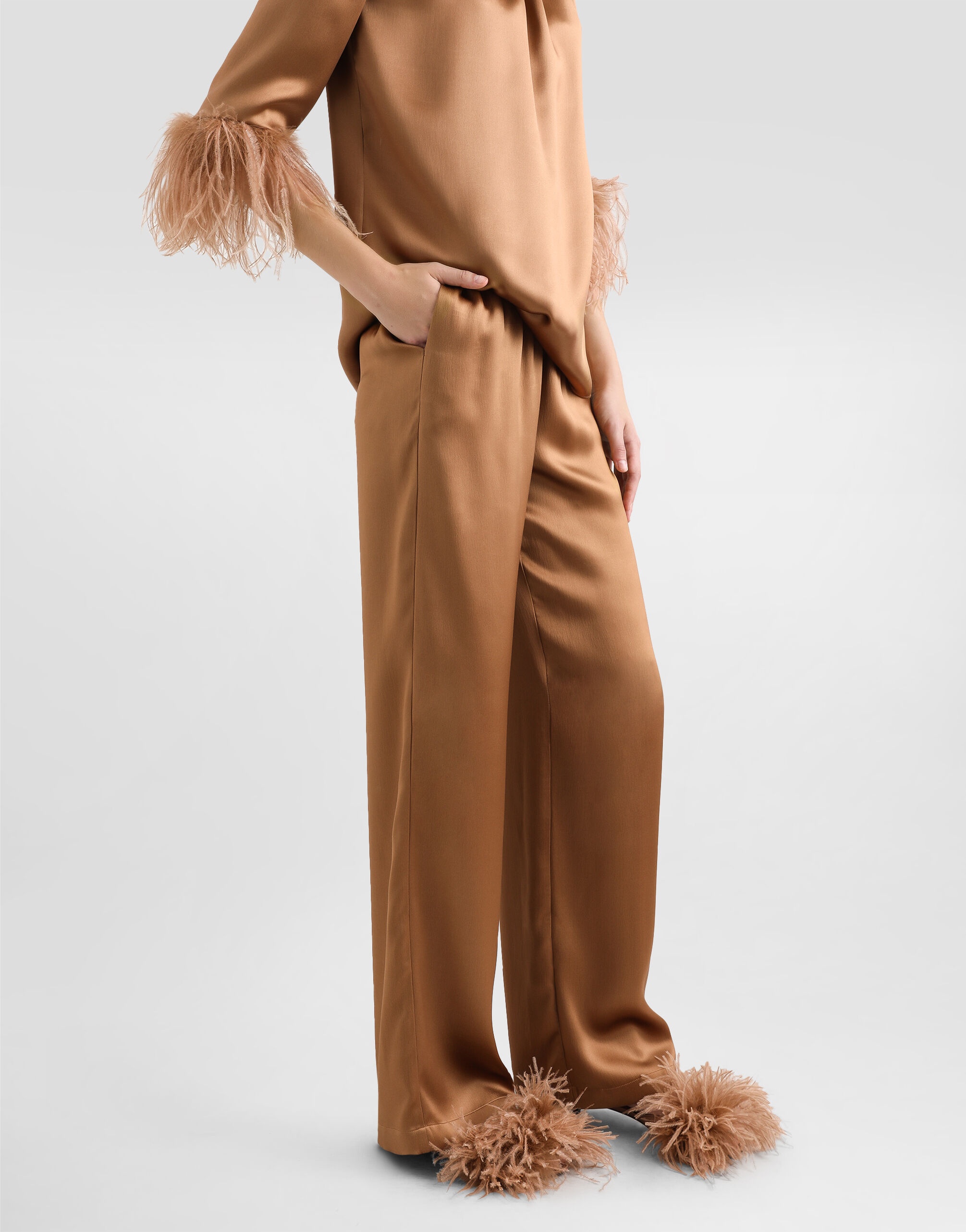 Double silk satin pajama pants - 4