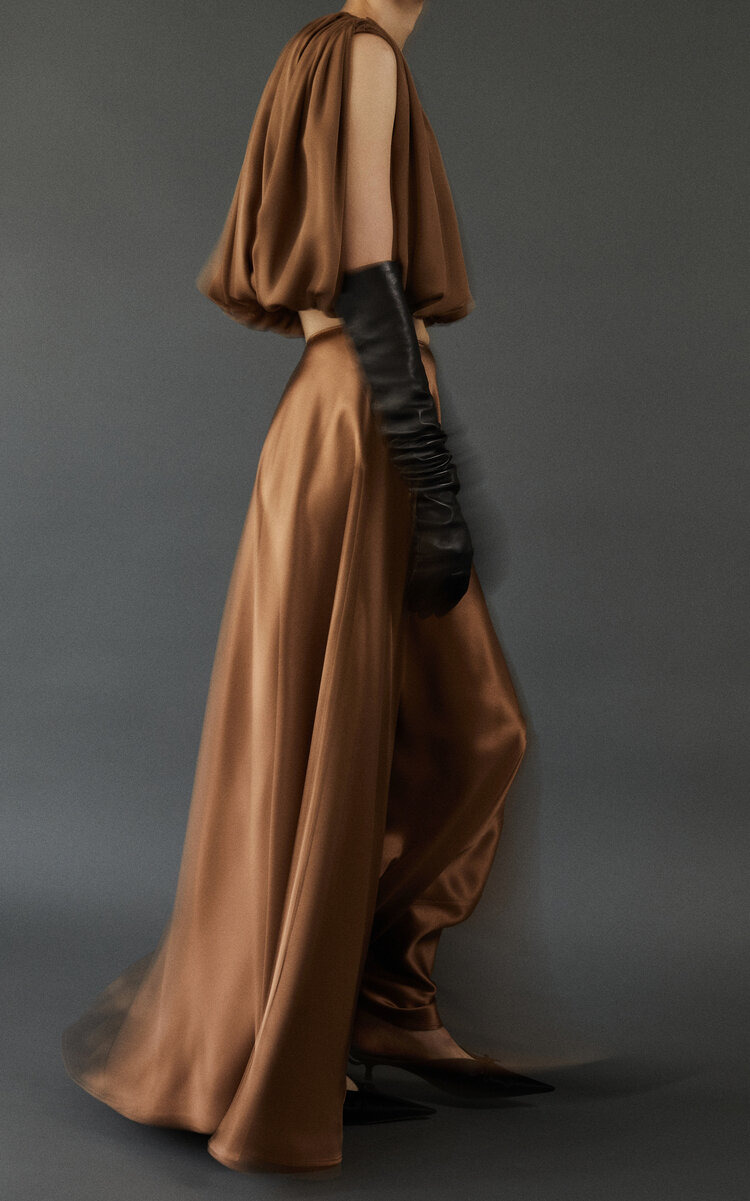 Antonia Silk Maxi Skirt tan - 2
