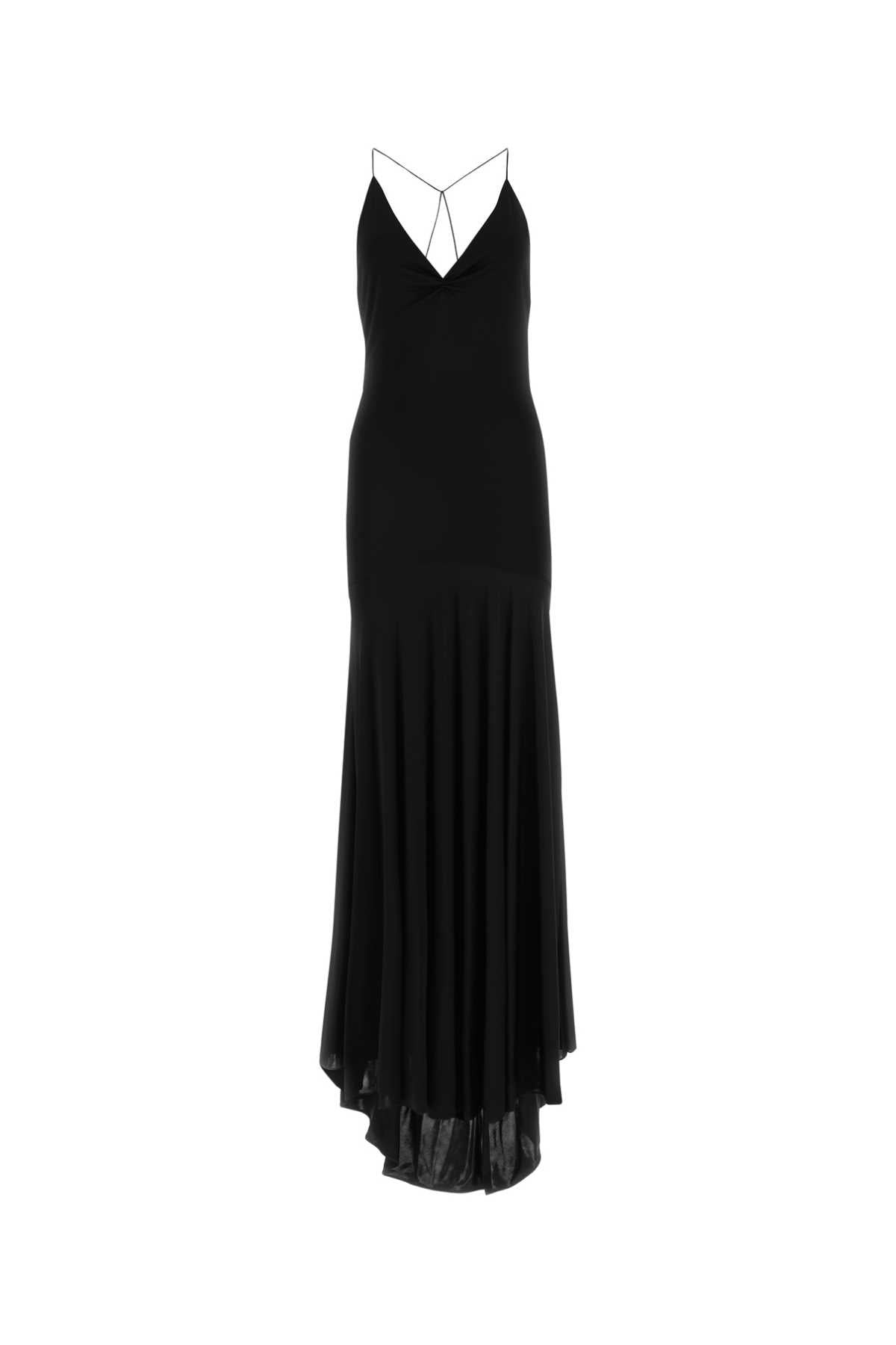 Saint Laurent Women Black Viscose Long Dress - 1