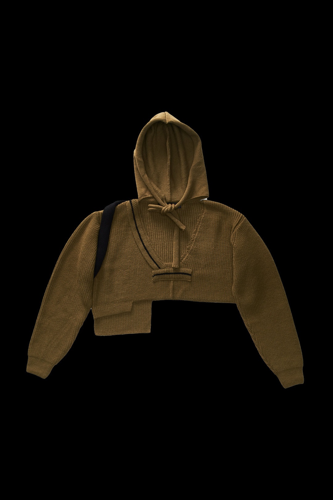 OTTOLINGER Knit Open Neck Hoodie Olive - 1