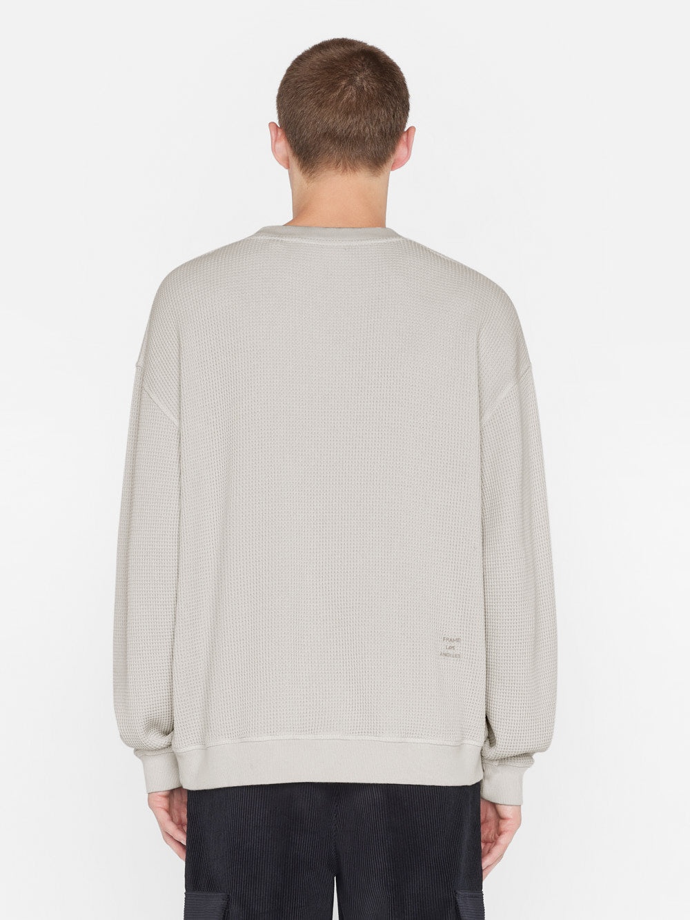 Waffle Textured Sweatshirt in Oatmeal - 7