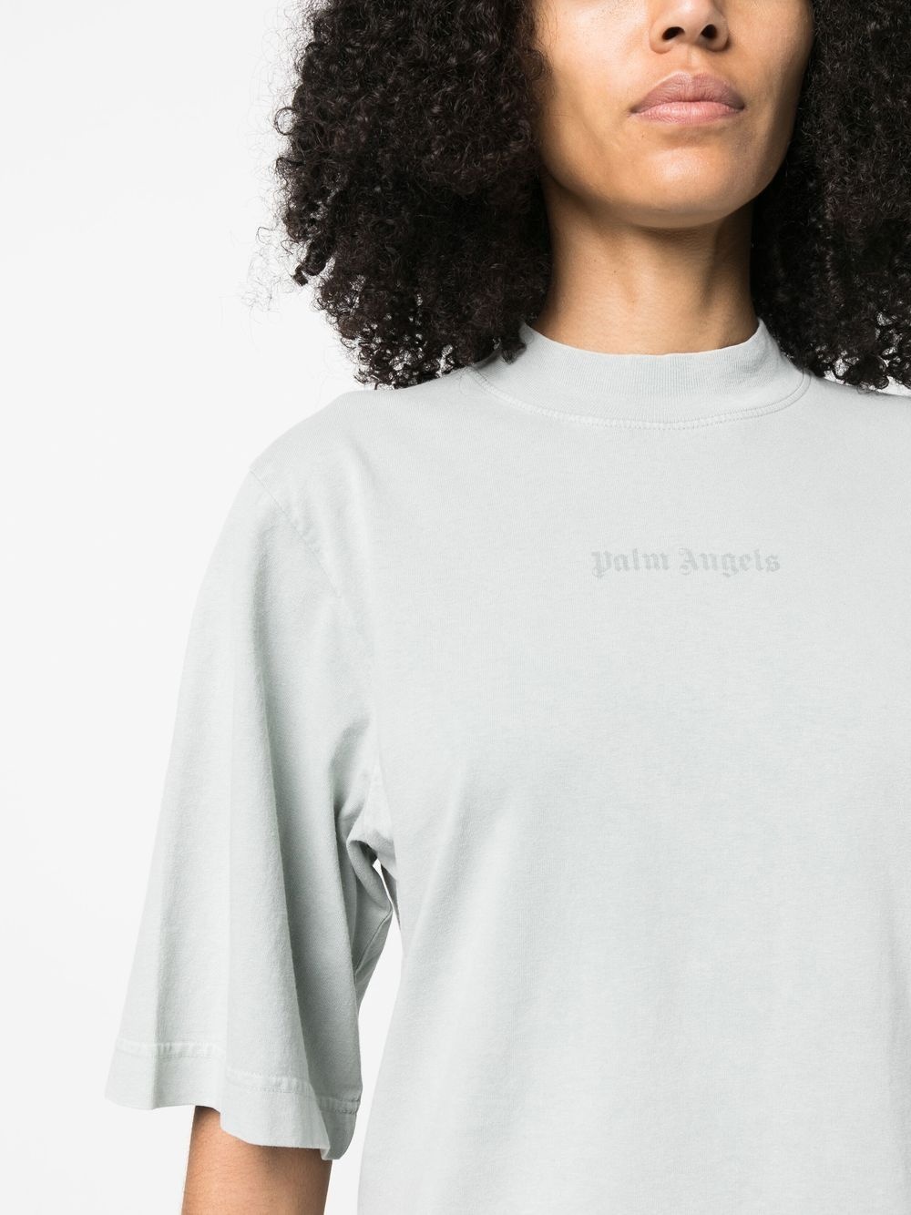 reverse logo-print cropped T-shirt - 5