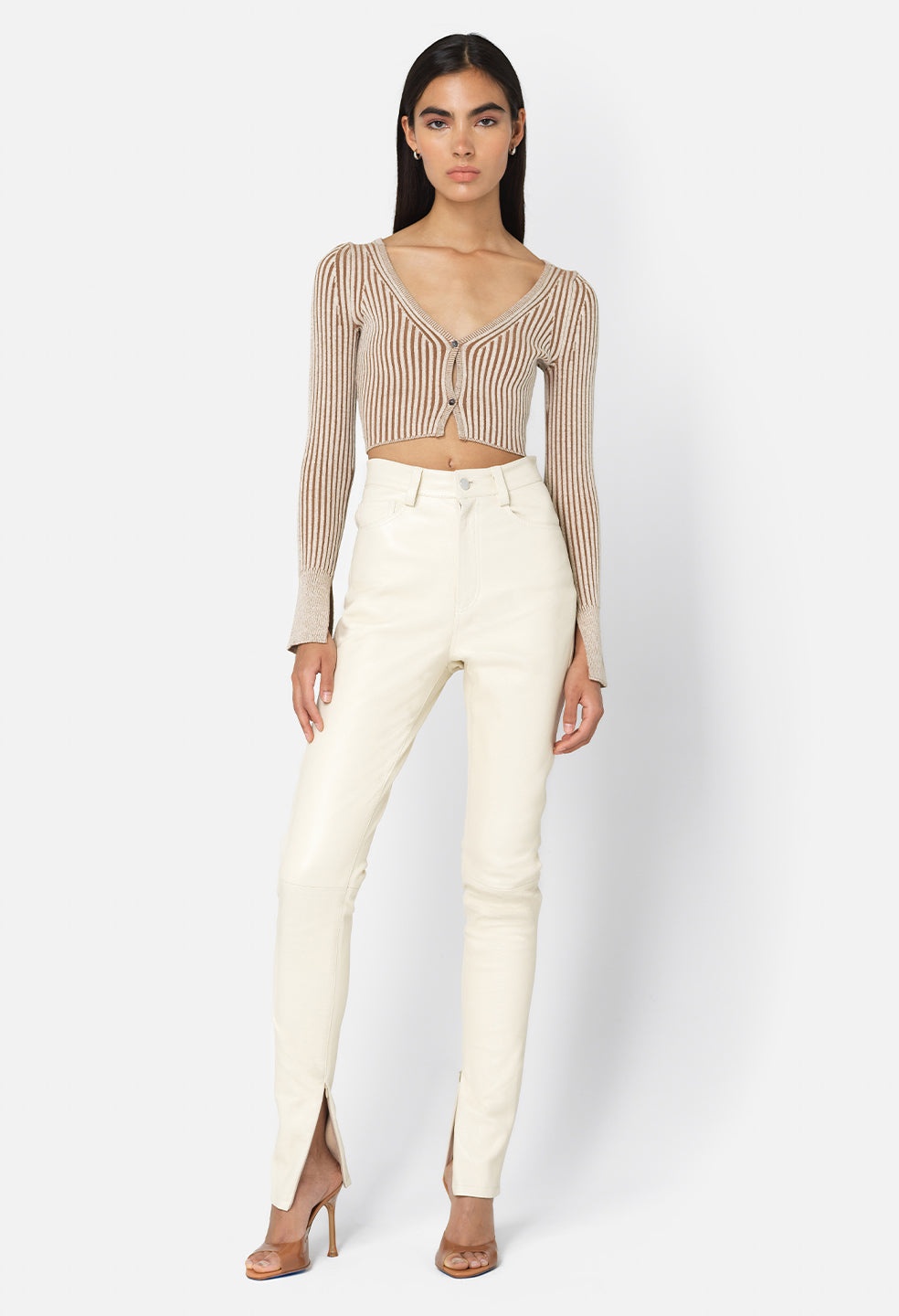 PIPER SILK RIB CROPPED CARDIGAN - 3