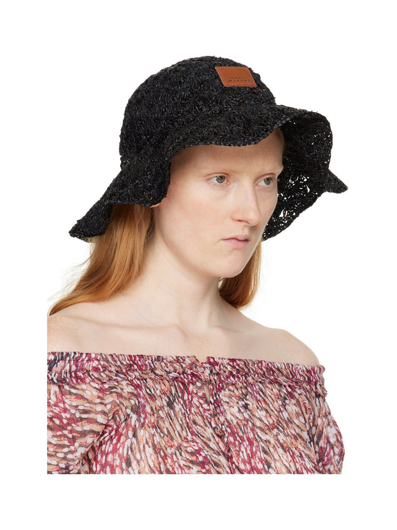 Isabel Marant Black Tulum Raffia Hat outlook