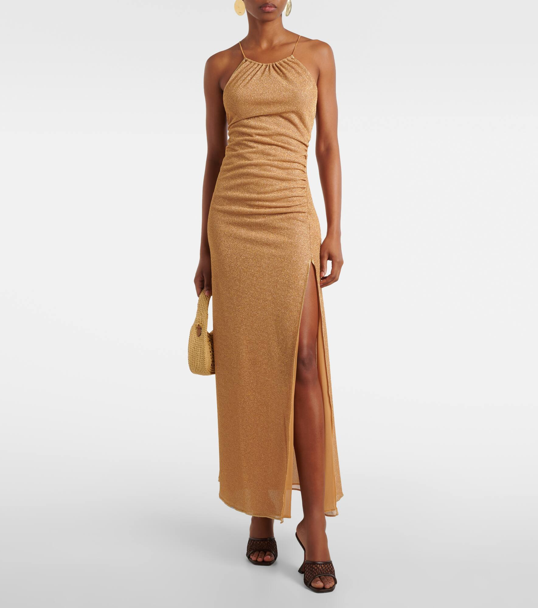 Glitter gathered maxi dress - 2