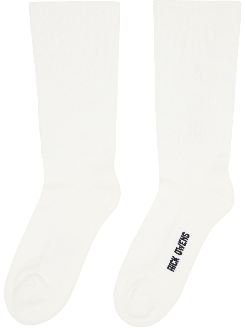 Rick Owens Off-White Temple Mid Calf Socks outlook