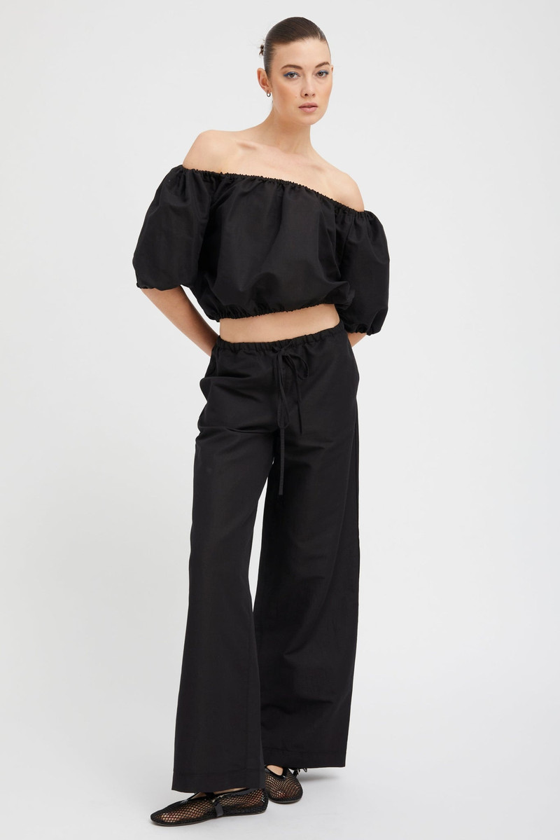 SPRWMN BLACK LINEN ISABEL TOP outlook