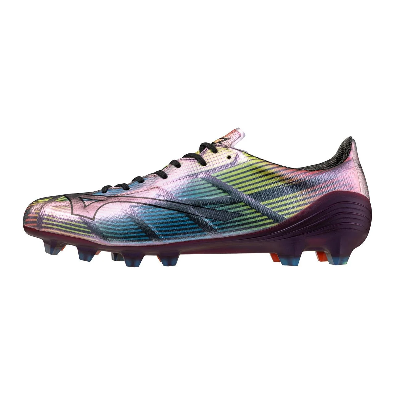Mizuno Alpha II Japan FG Firm Ground Made In Japan Soccer Cleat, Black/Iridescent - 1