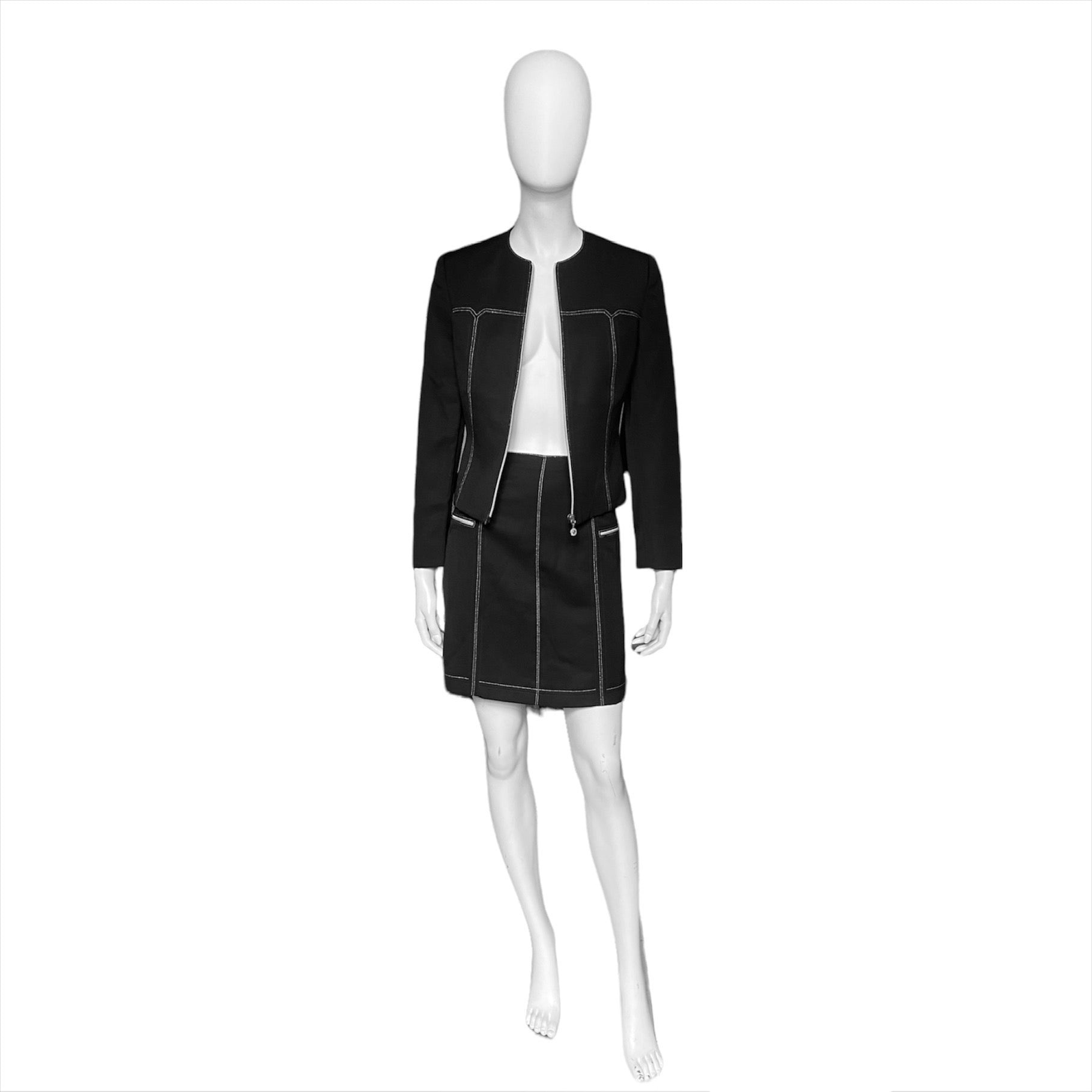 Gianni Versace Couture suit round collar jacket with skirt set - 2