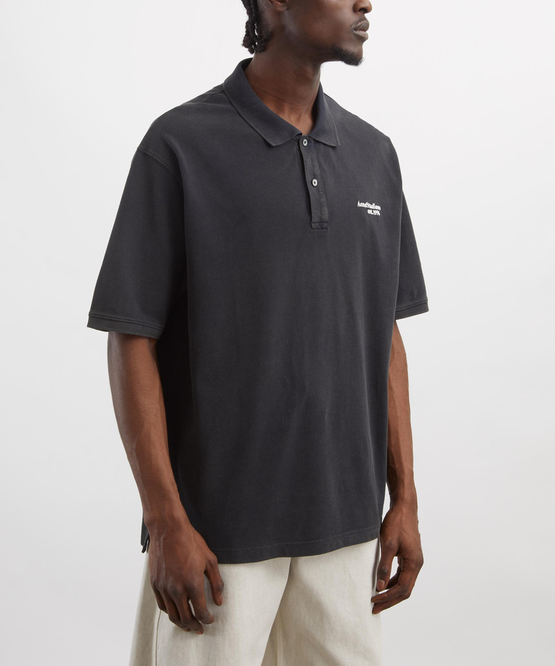 Acne Studios Black Washed Logo Polo outlook