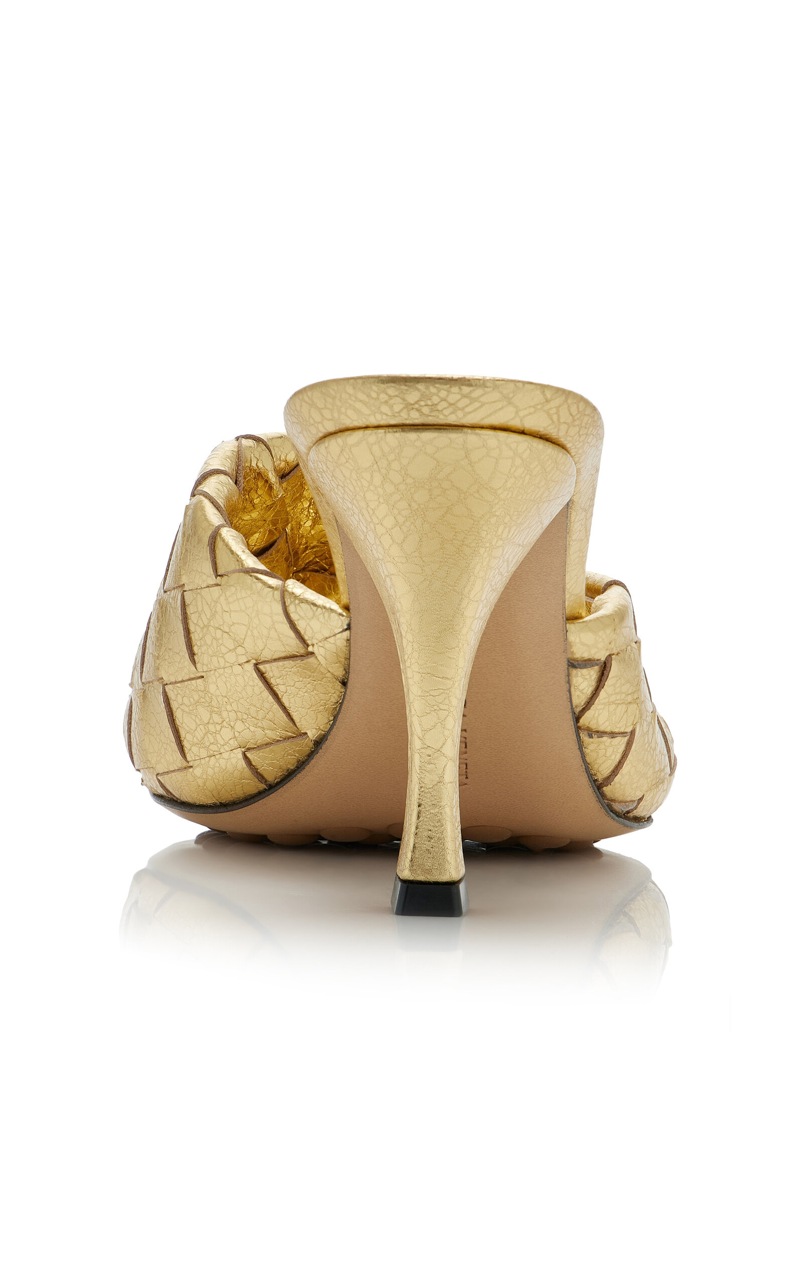 Blink Intrecciato Leather Mules gold - 5