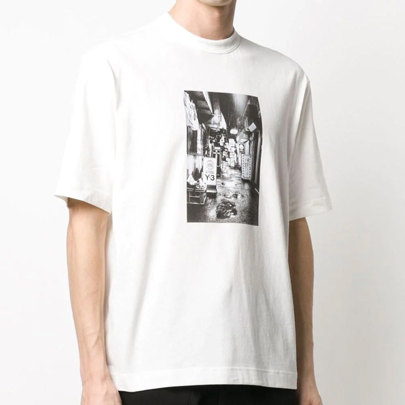 Y-3 Men's Y-3 SS20 Photo Printing Round Neck Short Sleeve White FT1373 outlook