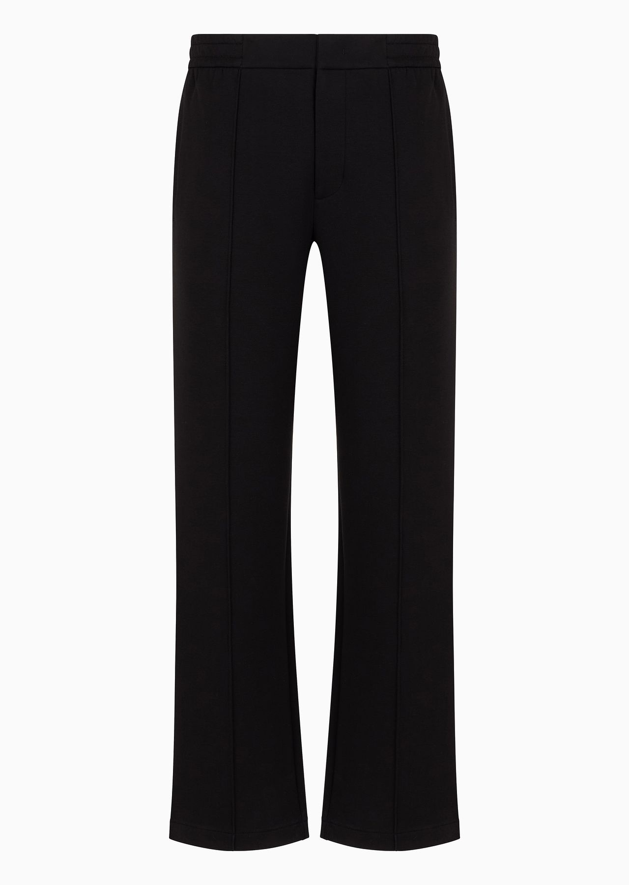 Double-jersey trousers with crease and stretch ankle cuffs - 1