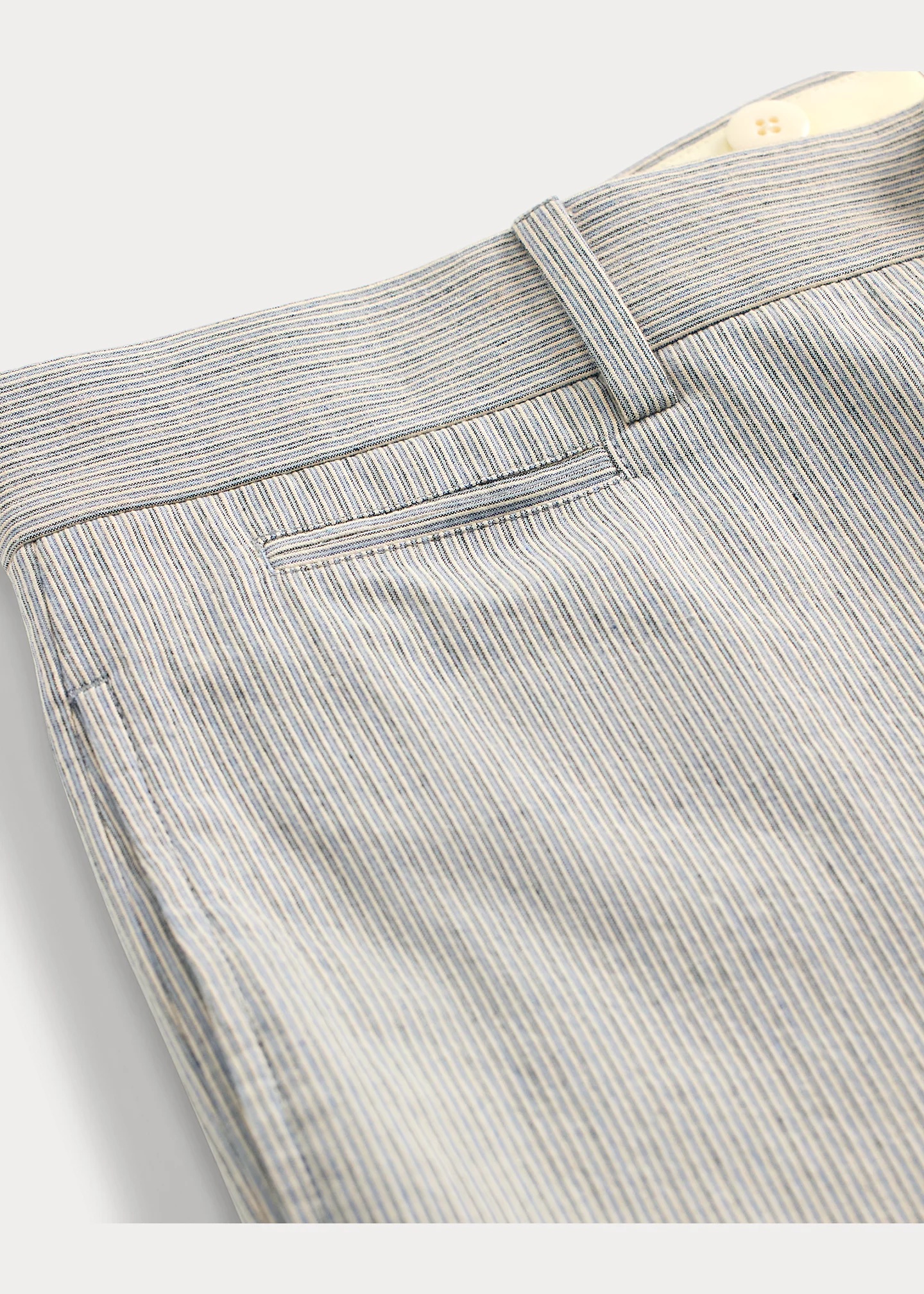 Slim Fit Striped Cotton Suit Trouser - 8