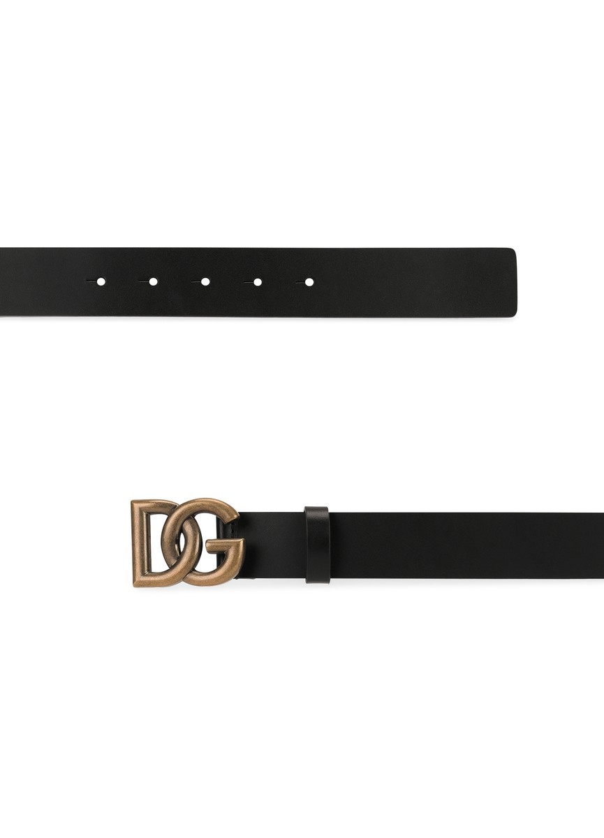 Leather belt with DG logo - 2