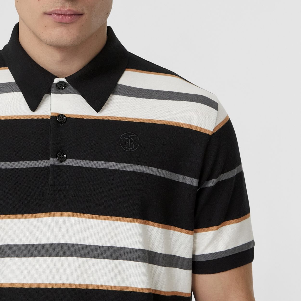 Striped Cotton Cashmere Polo Shirt - 3