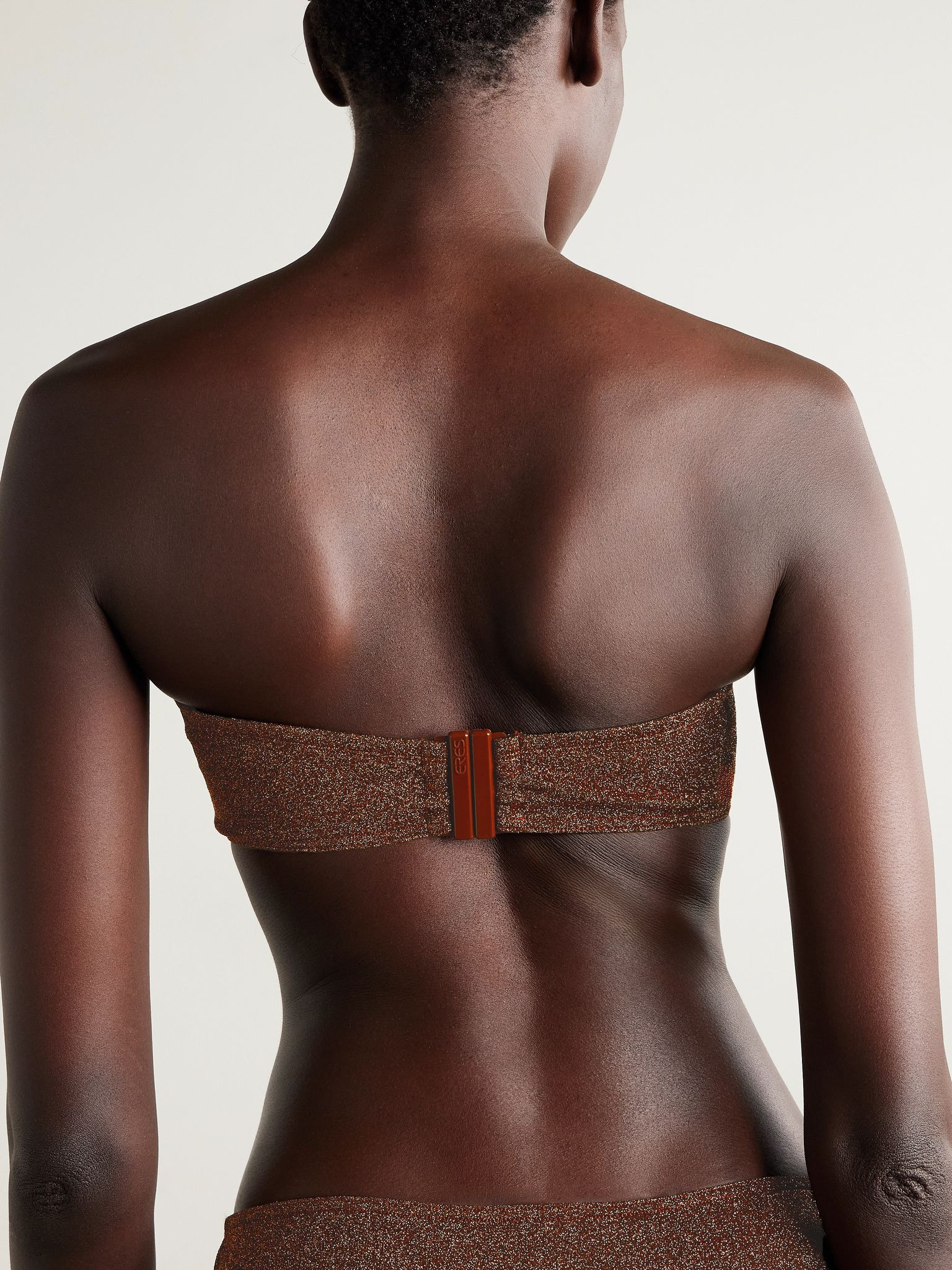 Flamboyant cutout embellished bikini top Brown - 3