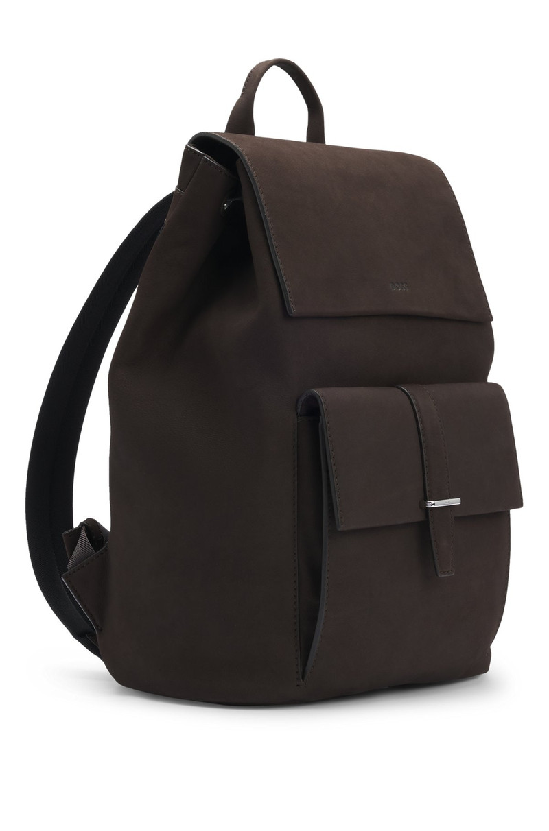DRAWSTRING BACKPACK IN NUBUCK WITH BRANDED TRIMS 6
