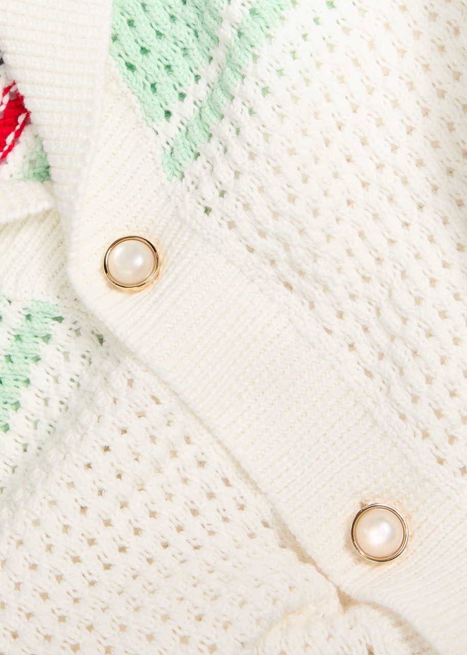Casablanca Striped-crochet Cotton Shirt - 5