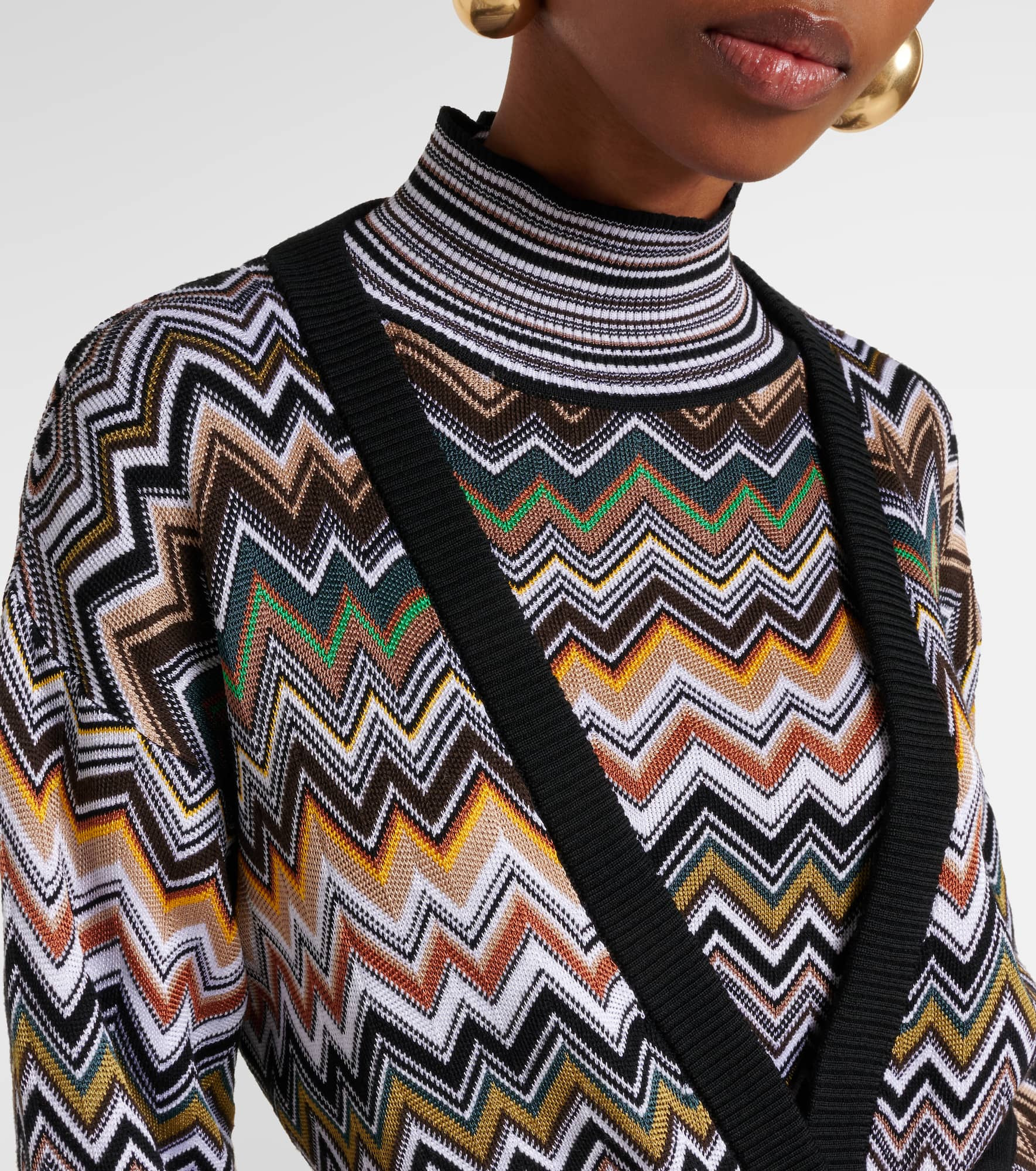 Zigzag belted cardigan - 4