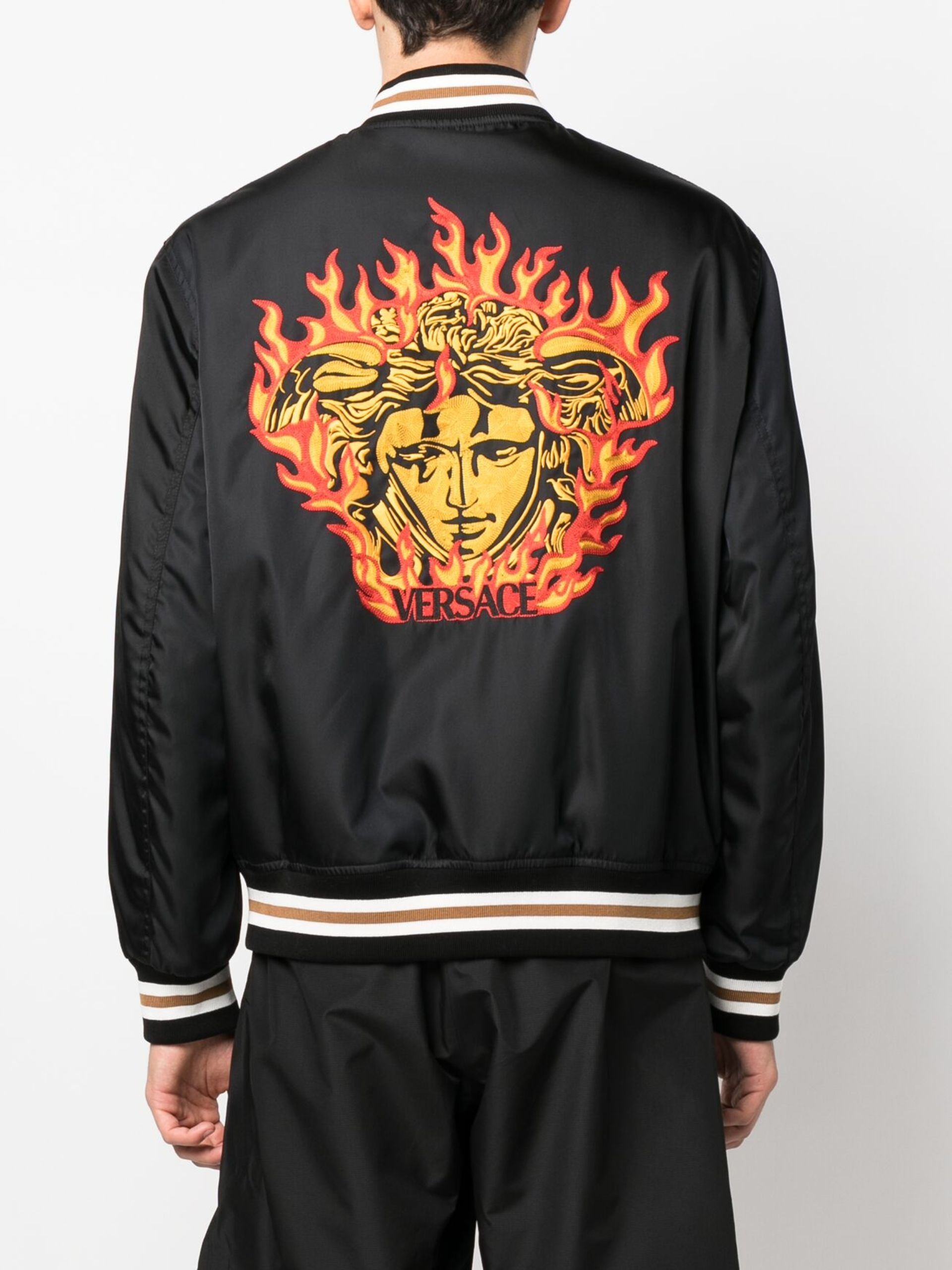 Black Embroidered Bomber Jacket - 4