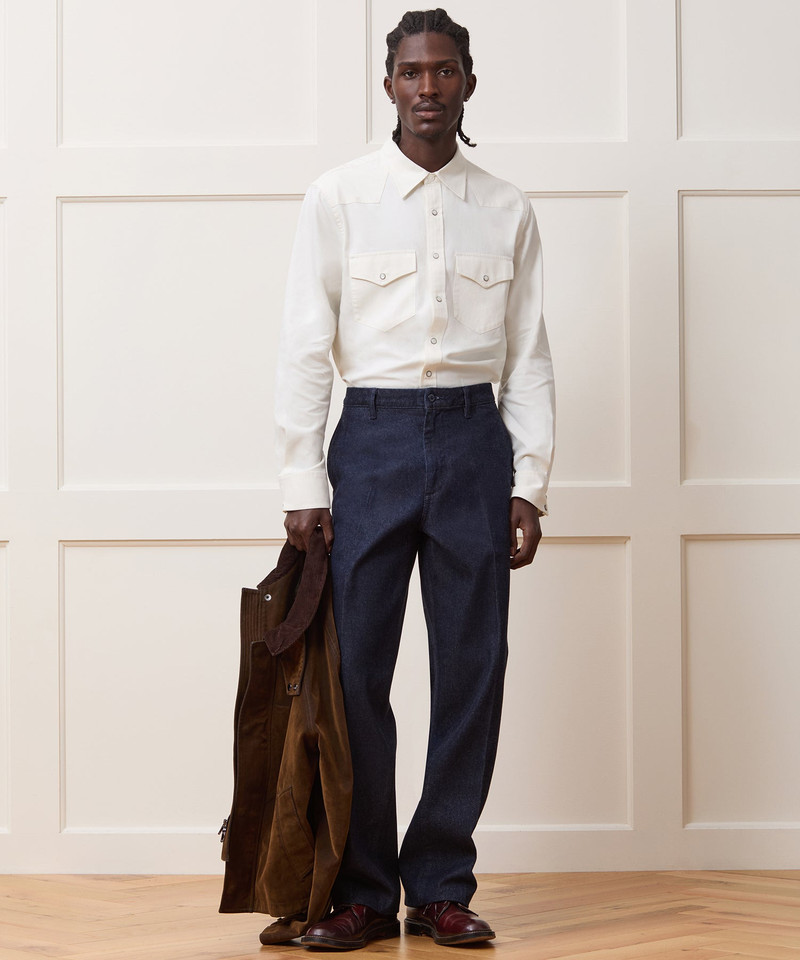 Relaxed Creased Denim Chino in Indigo 3