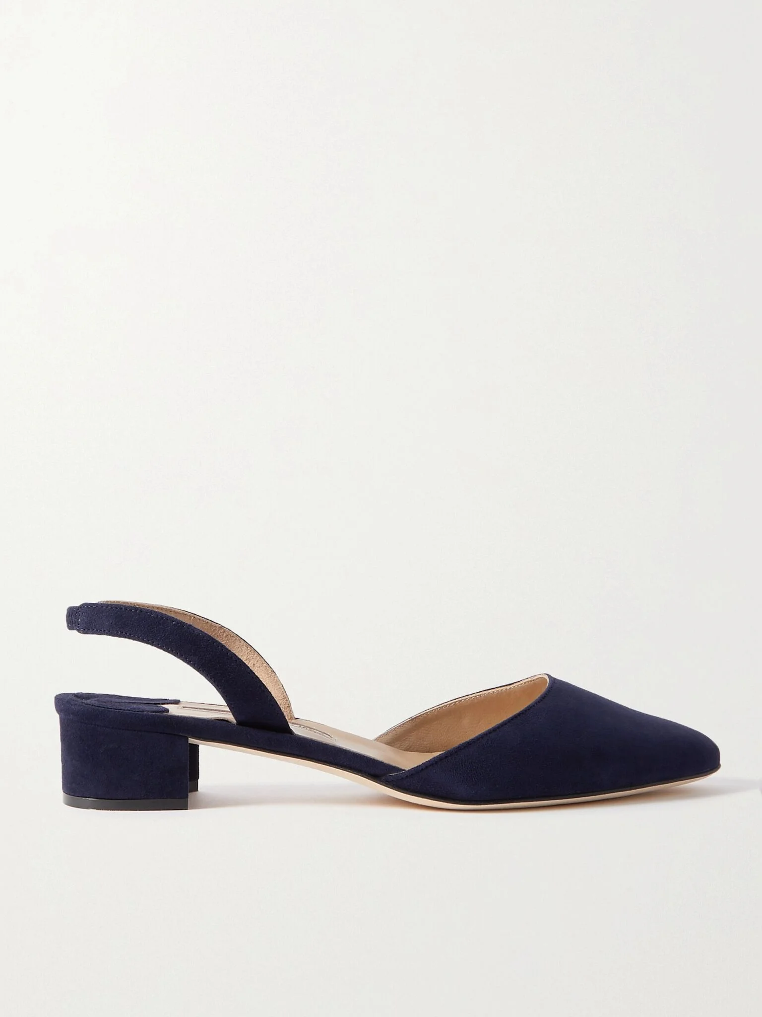 Aspro 30 suede slingback point-toe pumps Navy - 1