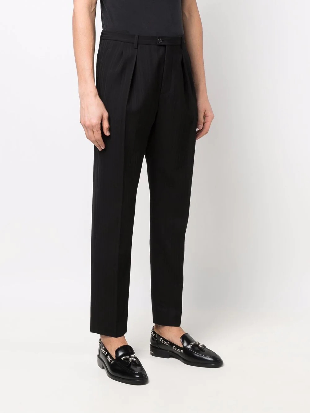 striped straight-leg silk trousers - 3