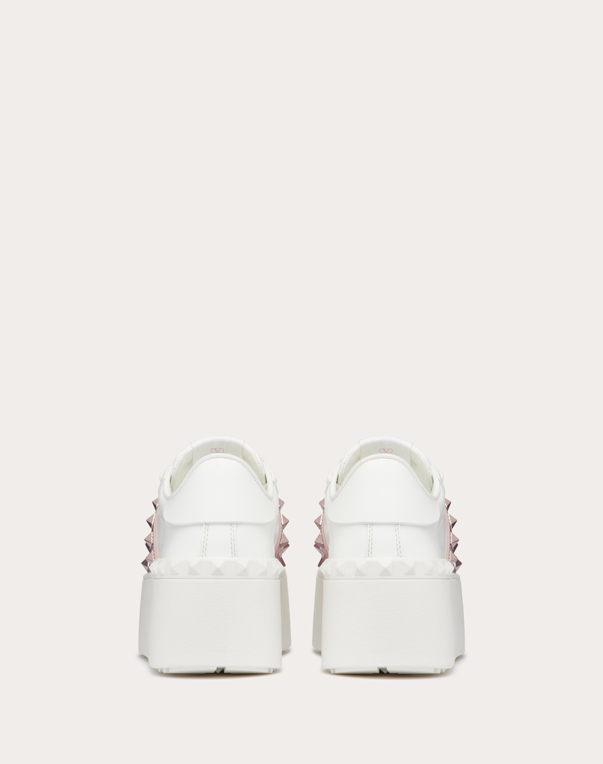 FLATFORM ROCKSTUD UNTITLED SNEAKER IN CALFSKIN WITH MICRO STUDS - 3
