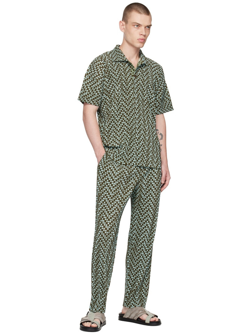 ISSEY MIYAKE Green & Blue Cedar Shirt outlook