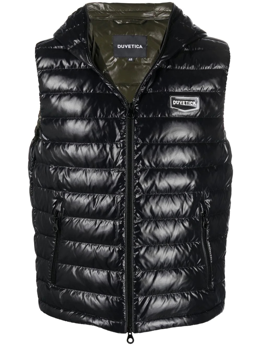 embroidered-logo padded vest - 1