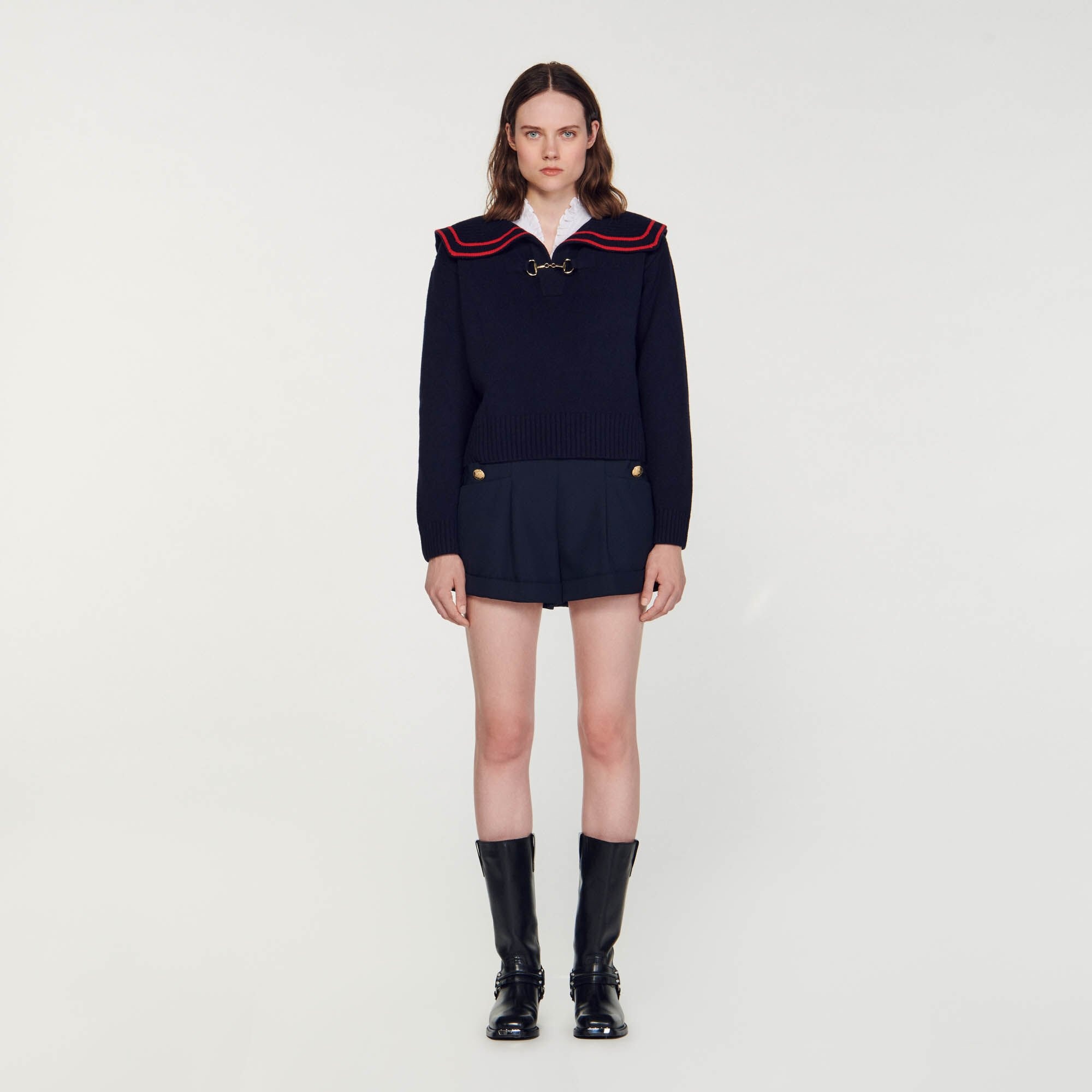 SWEATER WITH AN OPEN COLLAR - 3