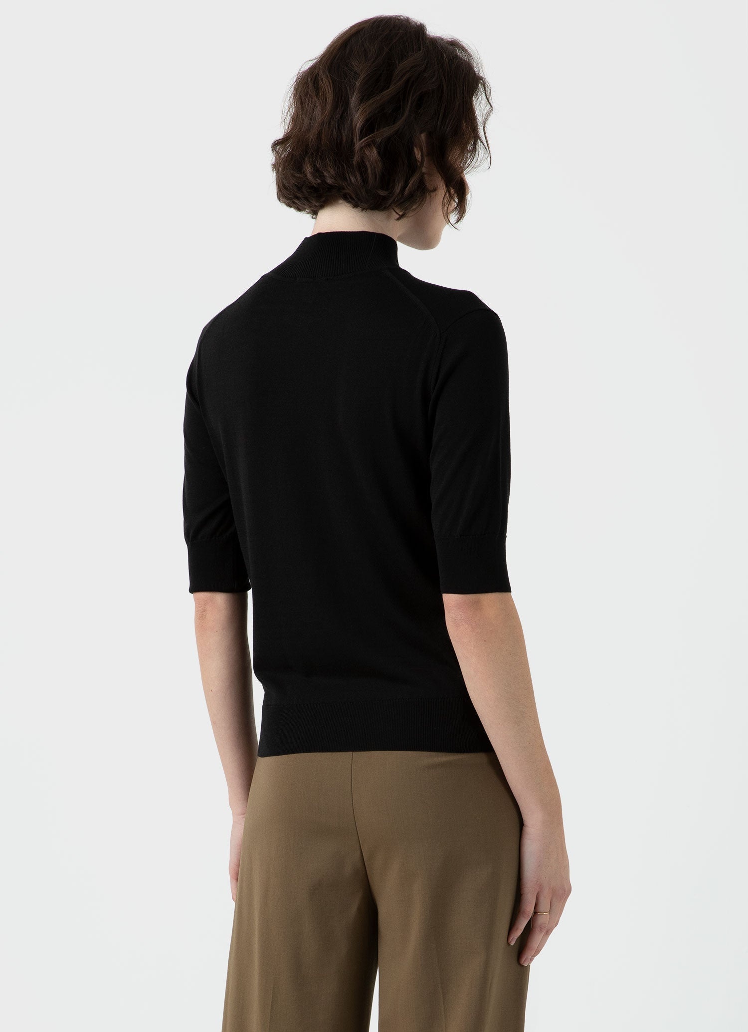 Mulberry Silk Mock Neck Top - 4