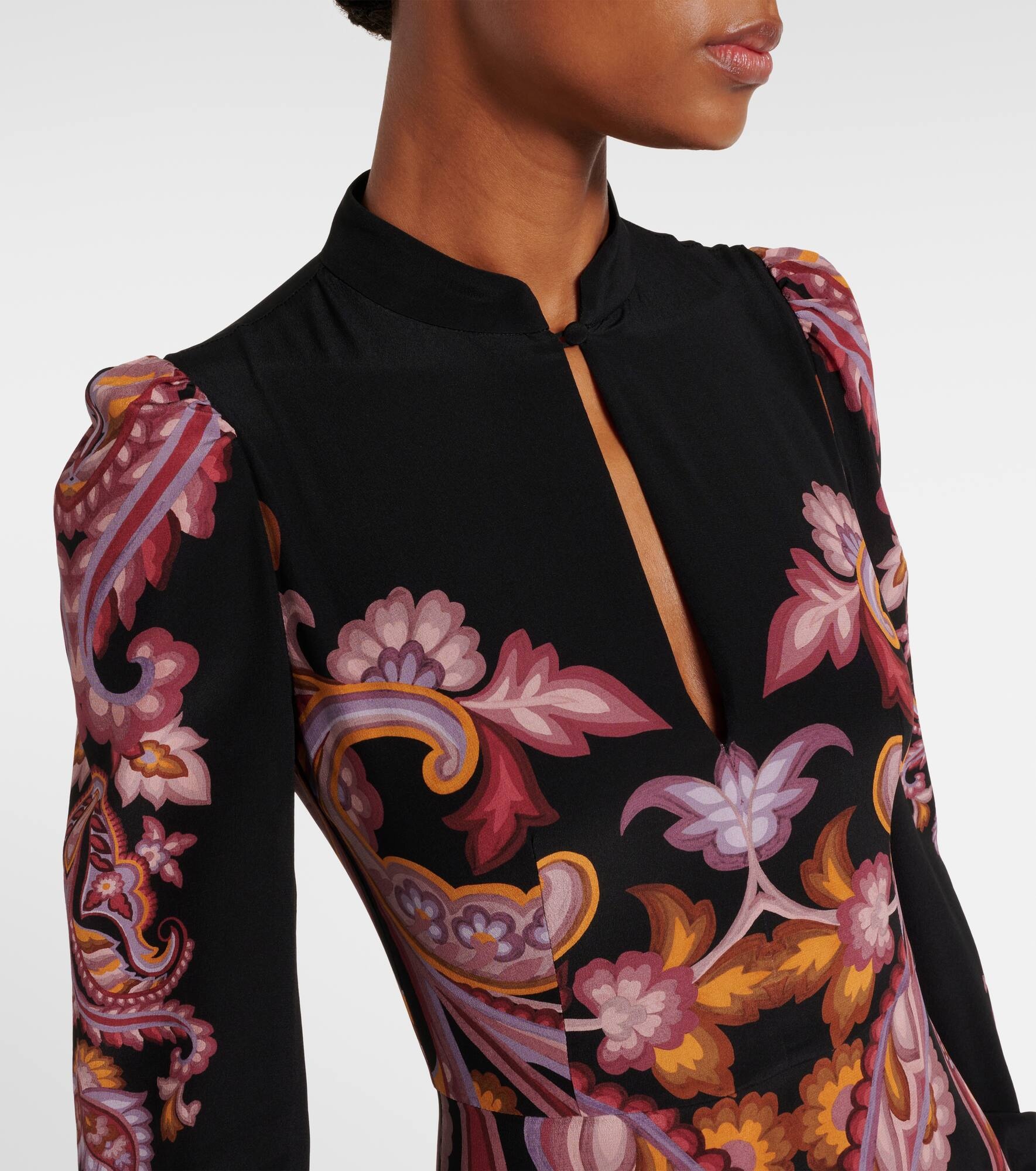 Paisley silk midi dress - 4