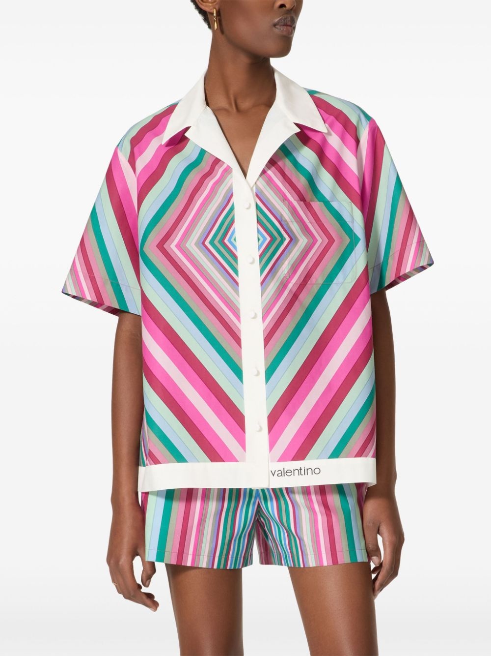 stripe-print cotton shirt - 3