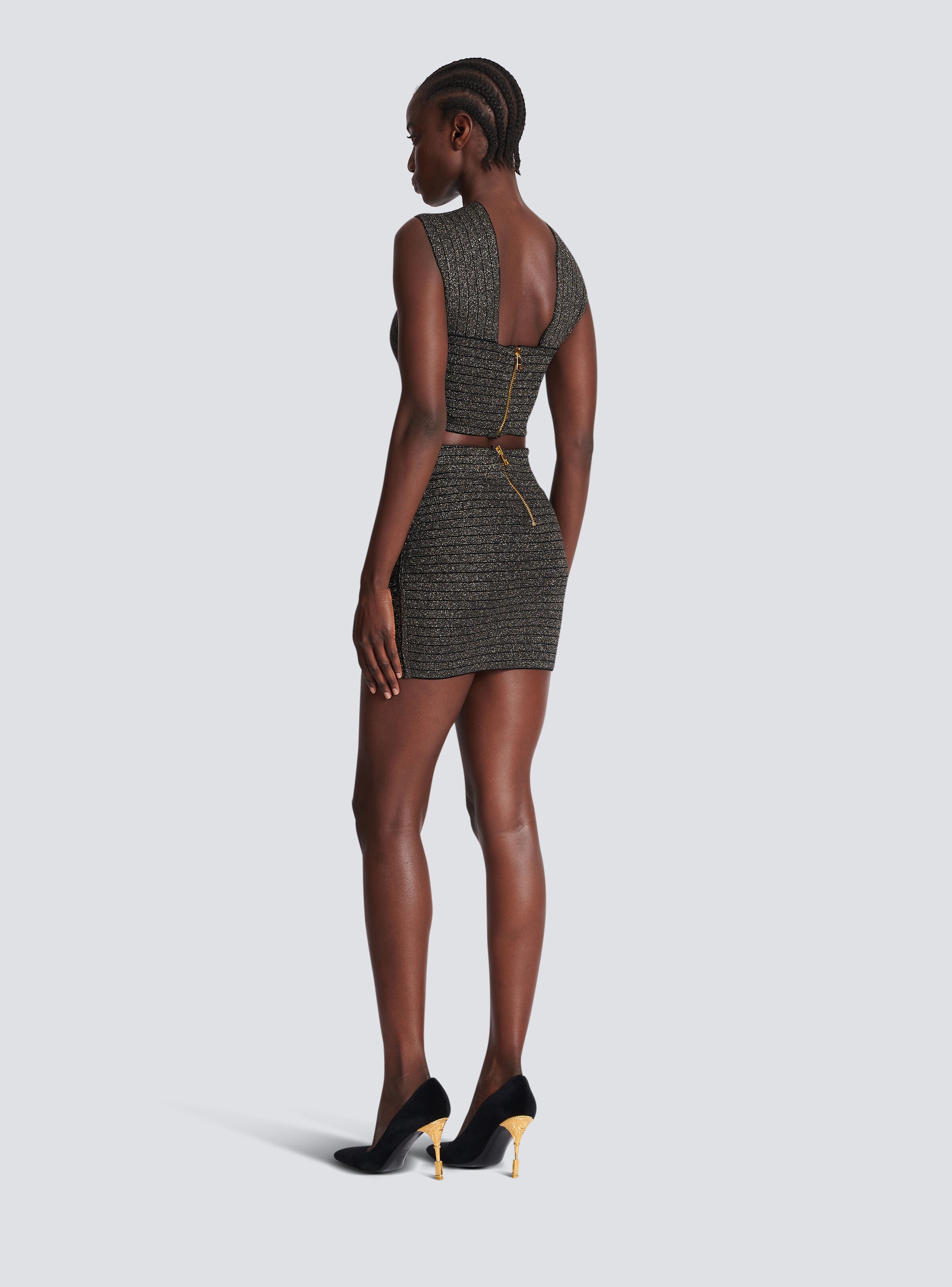 Short knit skirt with stripes - 4