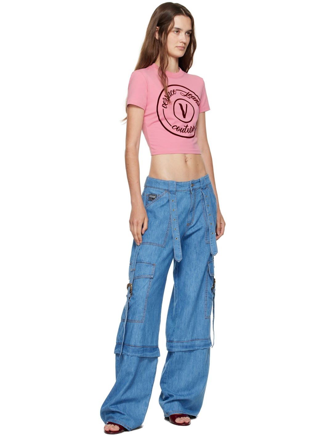 Pink V-Emblem Slim-Fit T-shirt - 4