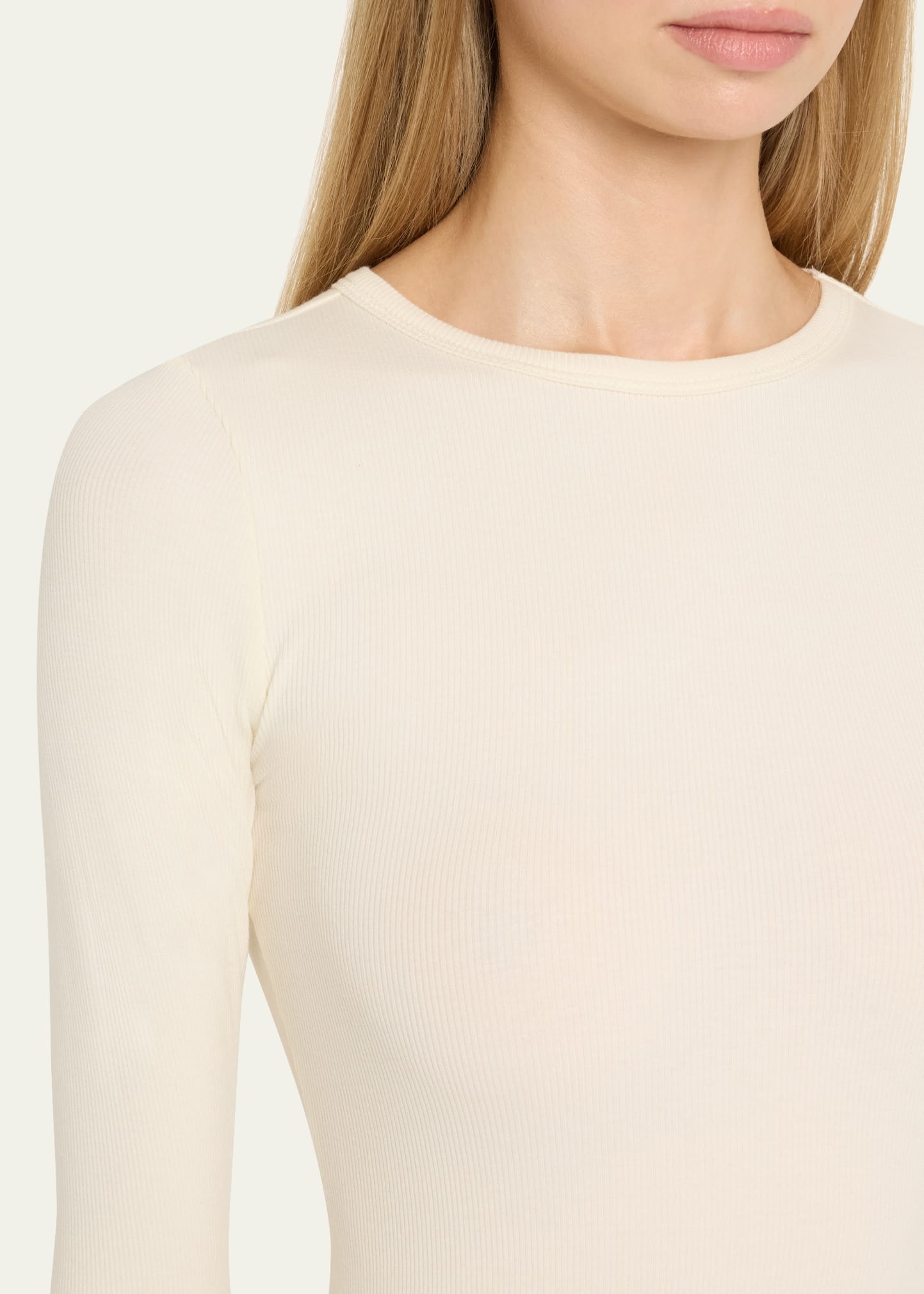 Long-Sleeve Crewneck Rib-Knit Maxi Dress - 5