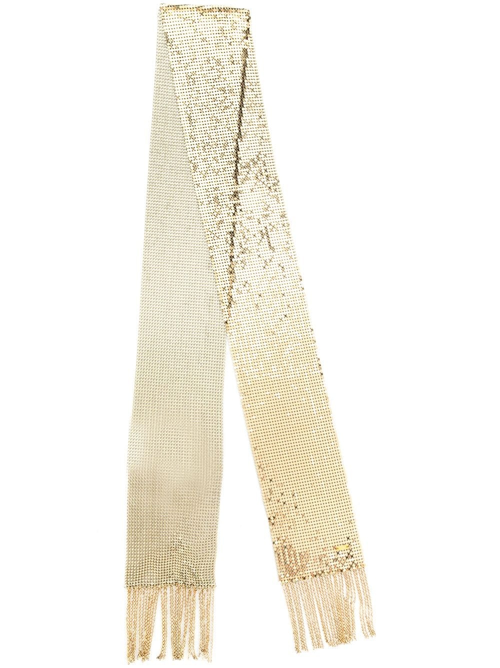 thin fringed mesh scarf - 1