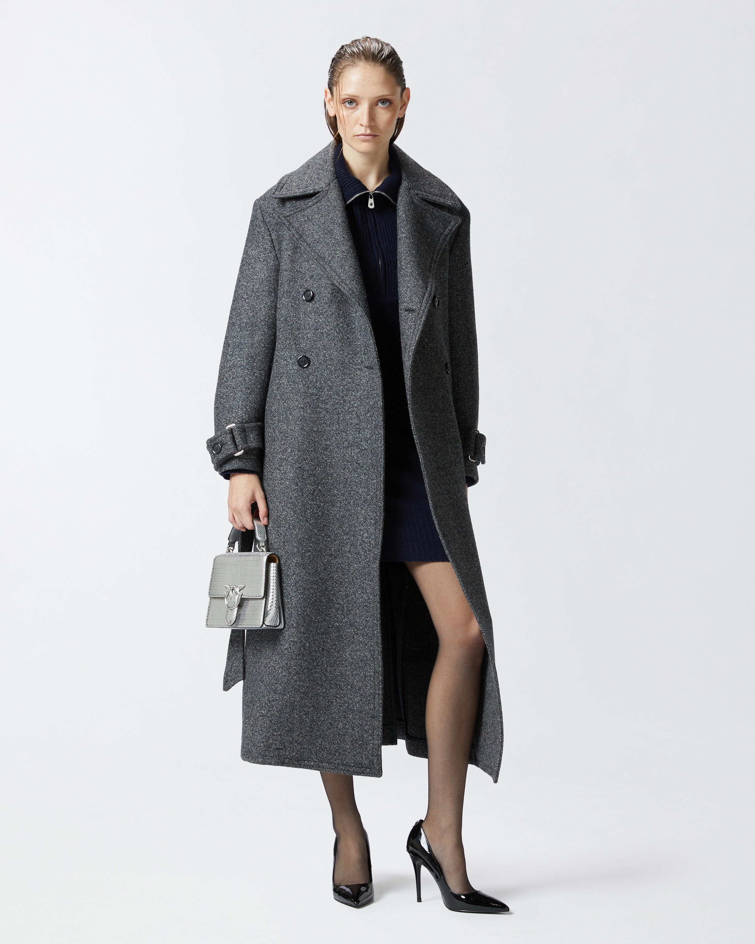 WOOL AND CASHMERE HIGH NECK MINI DRESS - 3
